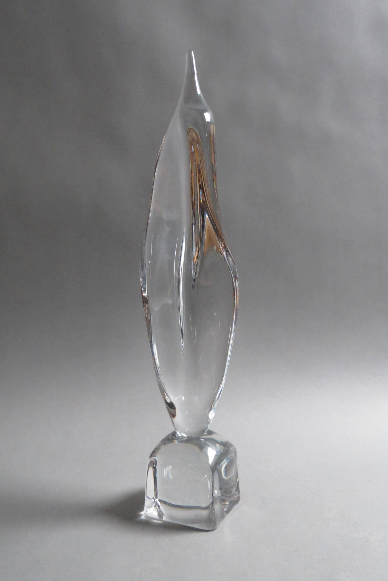 Daum Crystal Sculpture of a Flame, (1 of 3)