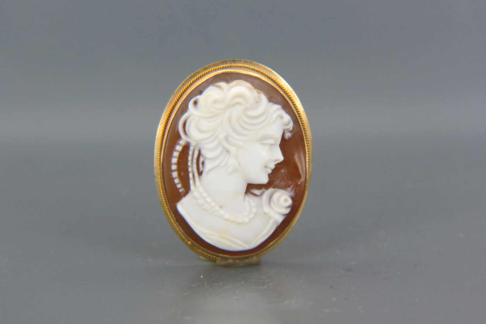 14K Gold Cameo Pin or Pendant, (1 of 4)