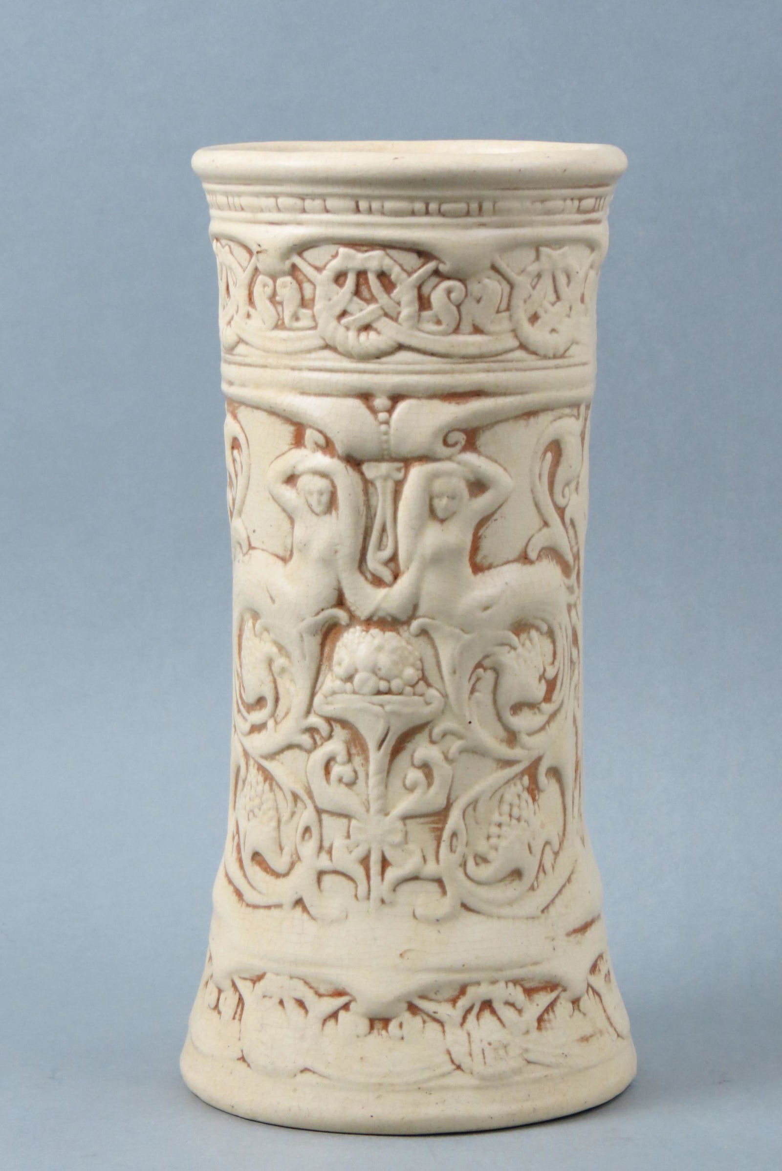 Weller Pottery "Ivory" Cylindrical Vase, (1 of 3)