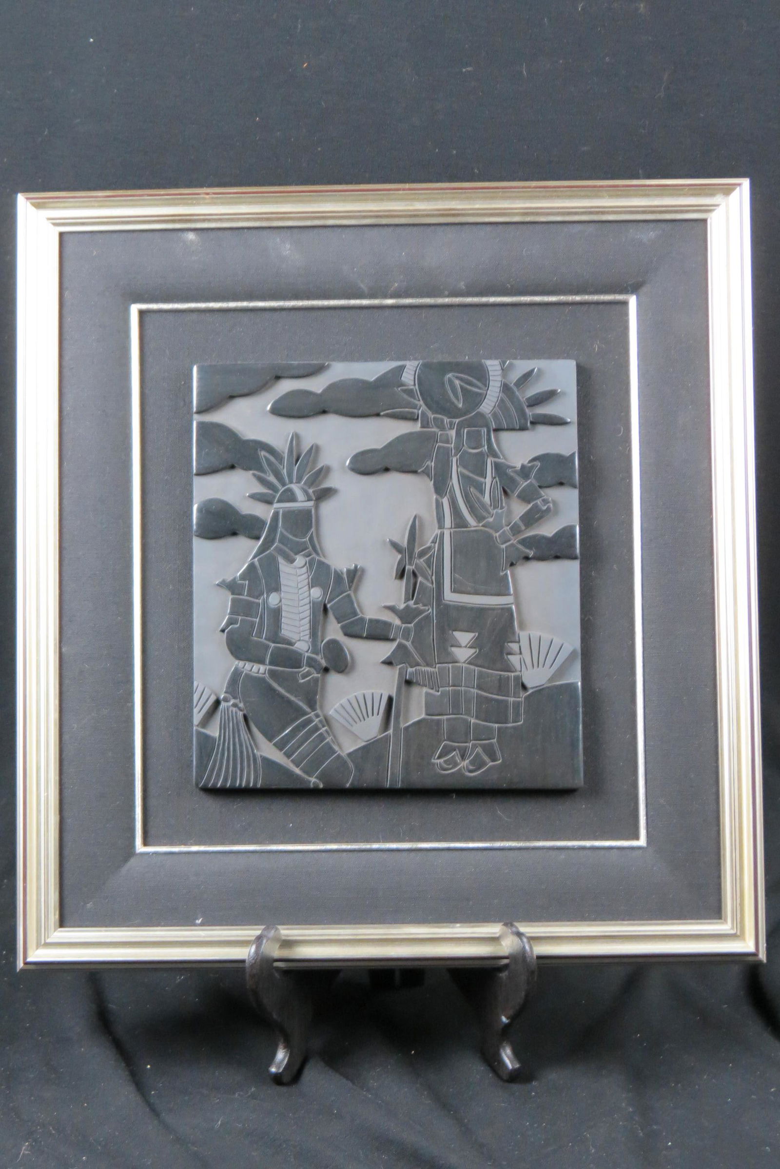 Tammy Garcia Blackware Santa Clara Pottery Plaque, (1 of 6)