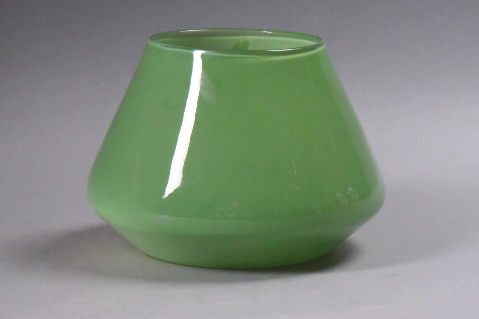 Jade Green Art Glass Vase, Auction
