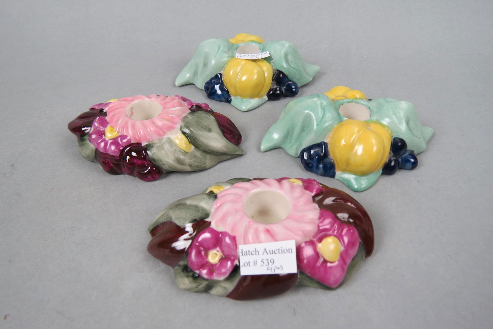 4 Fulper Pottery Floral Candleholders (1 of 5)