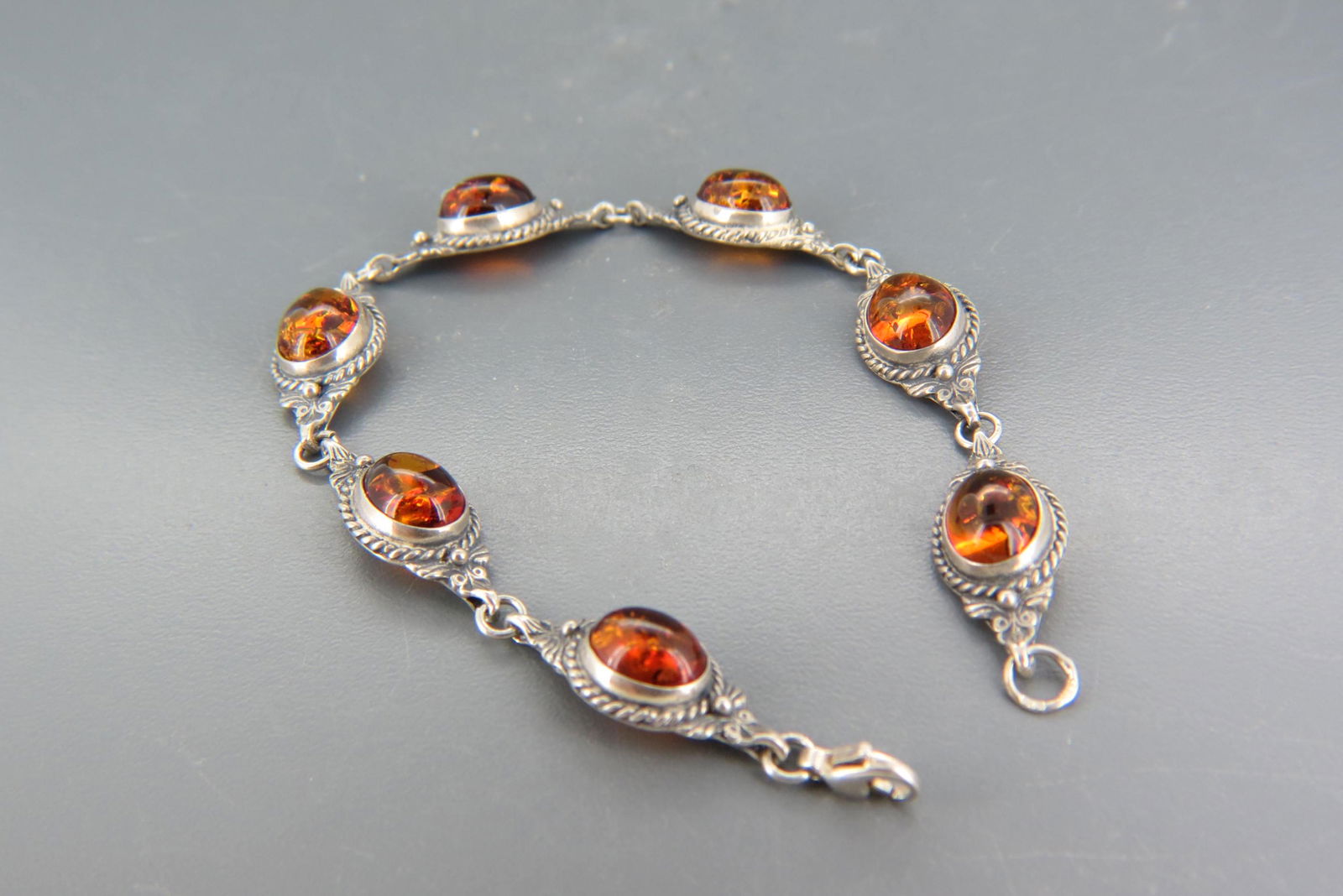 Amber & Sterling Bracelet, (1 of 5)