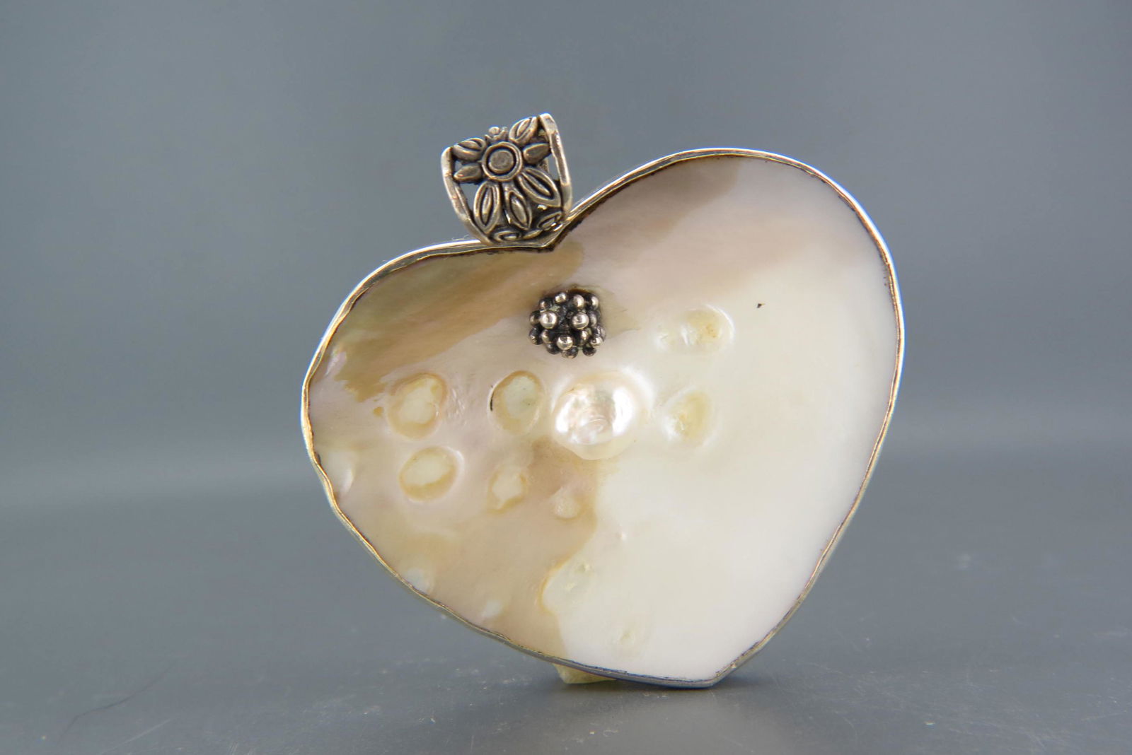 Sterling Silver & Blister Pearl Pendant, (1 of 5)