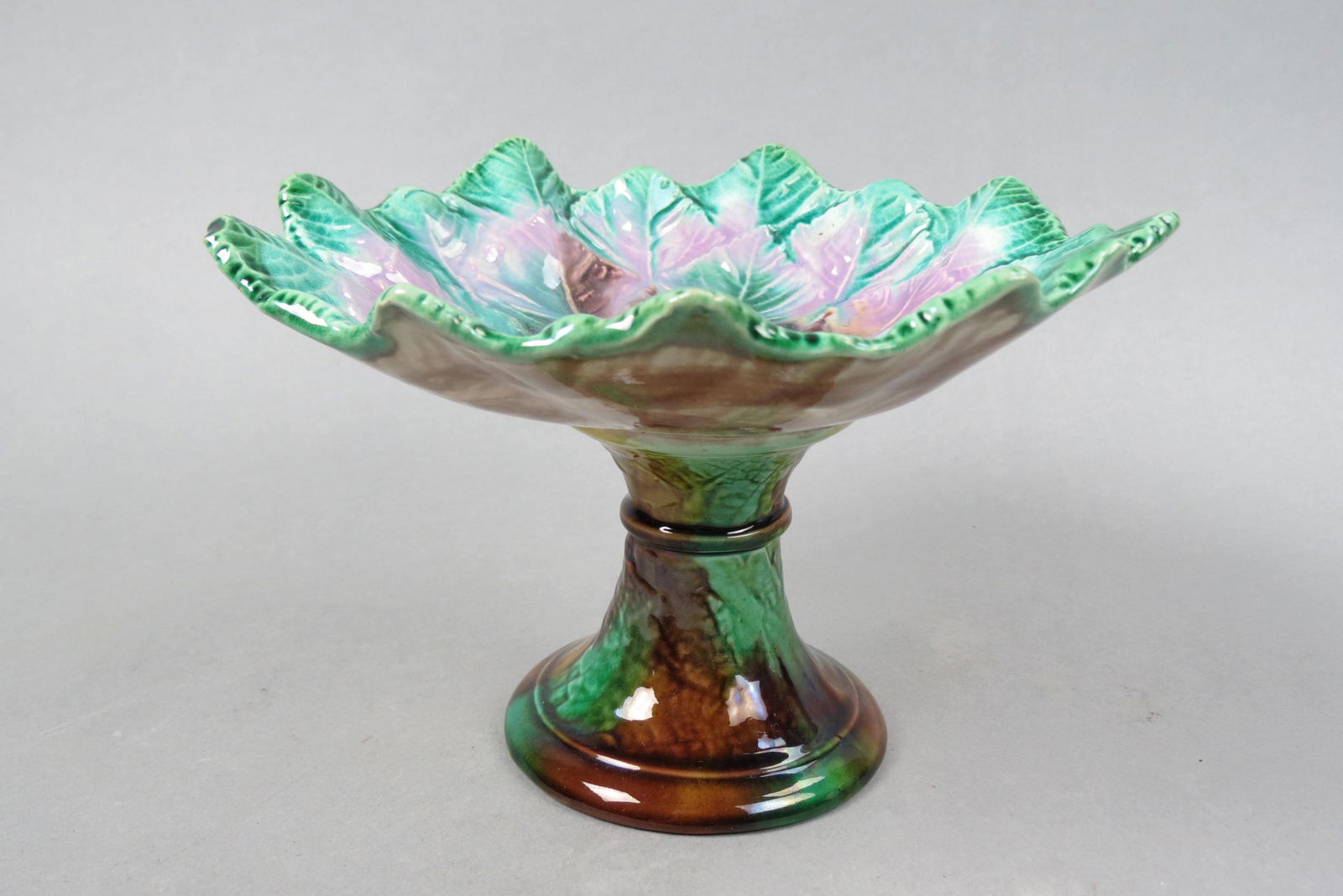 Majolica Pottery Compote, (1 of 5)