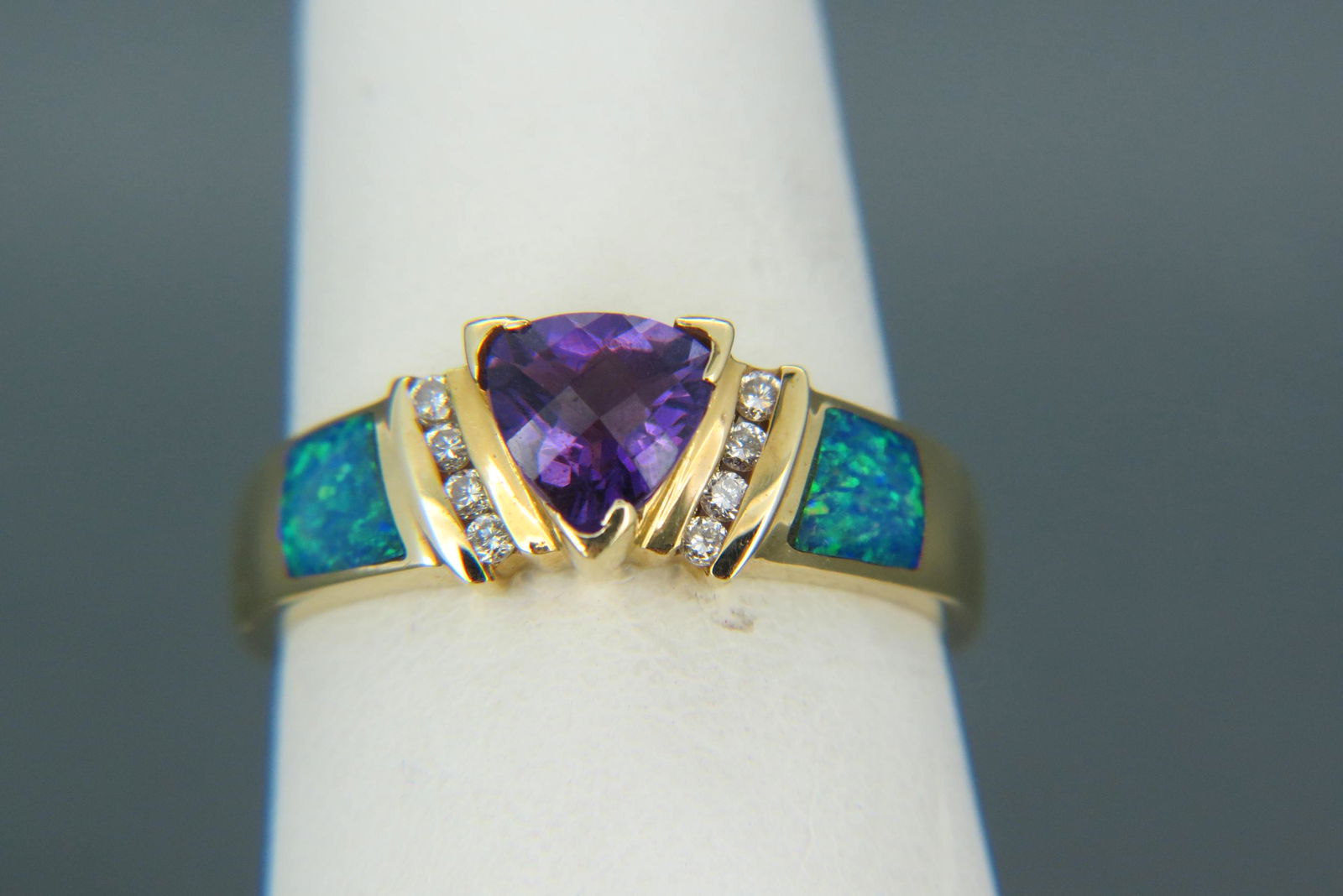14K Diamond, Amethyst & Opal Ring, (1 of 5)