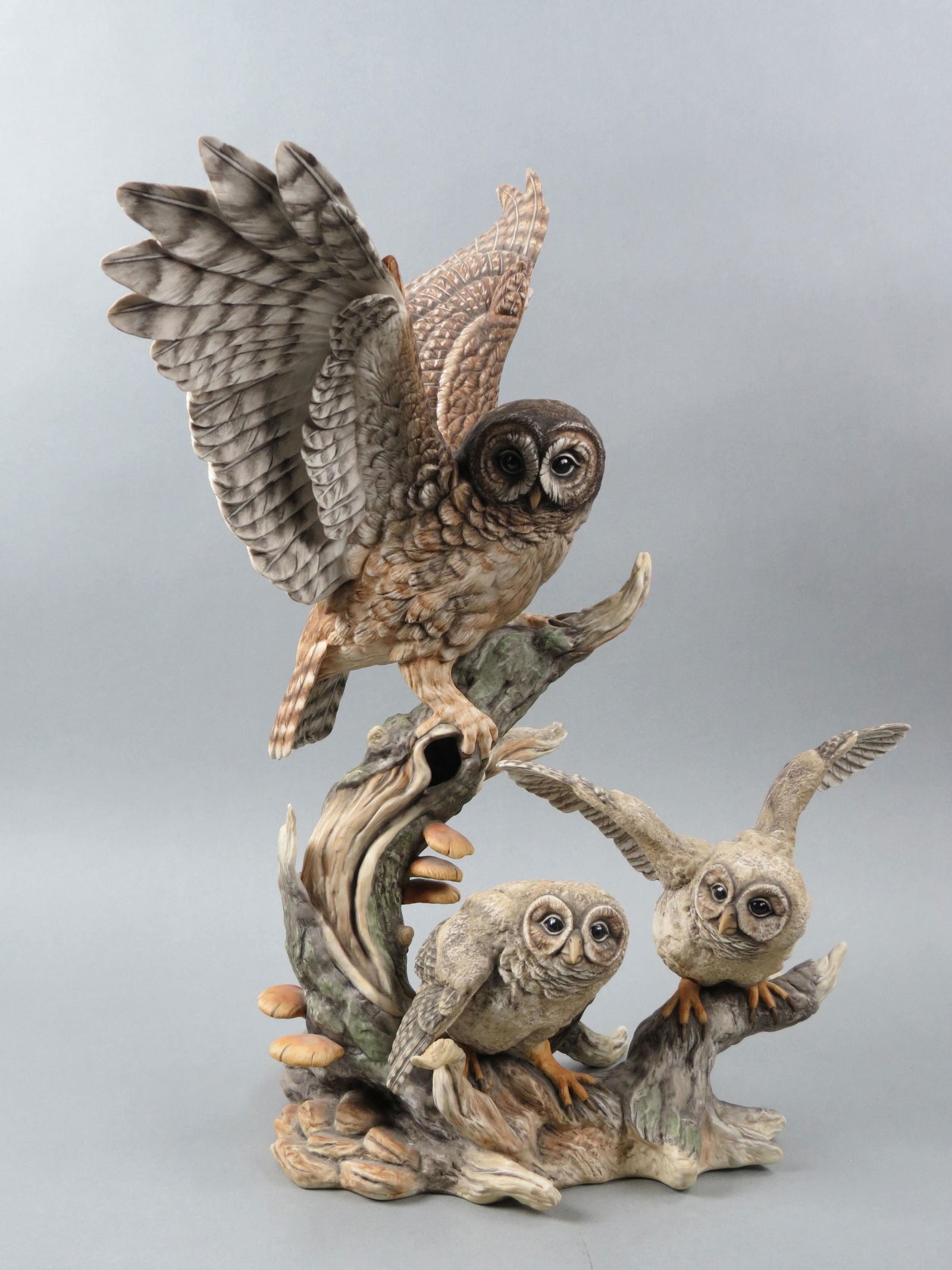 Boehm Porcelain Figurine "Spotted Owls" model 10187, #88 of a limited edition, 1988, 23"  tall, 18" (1 of 10)