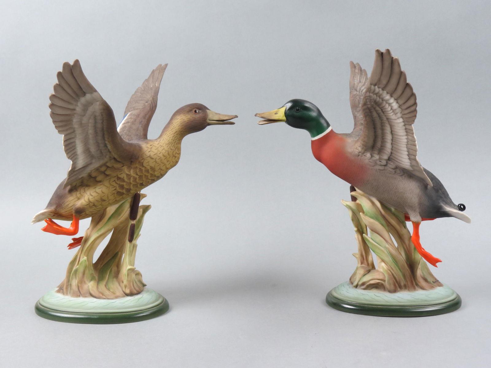 Pair of Boehm Porcelain Figurines of Mallards, #406, male and female, 11 1/2" tall, 11 1/2" wide. (1 of 11)