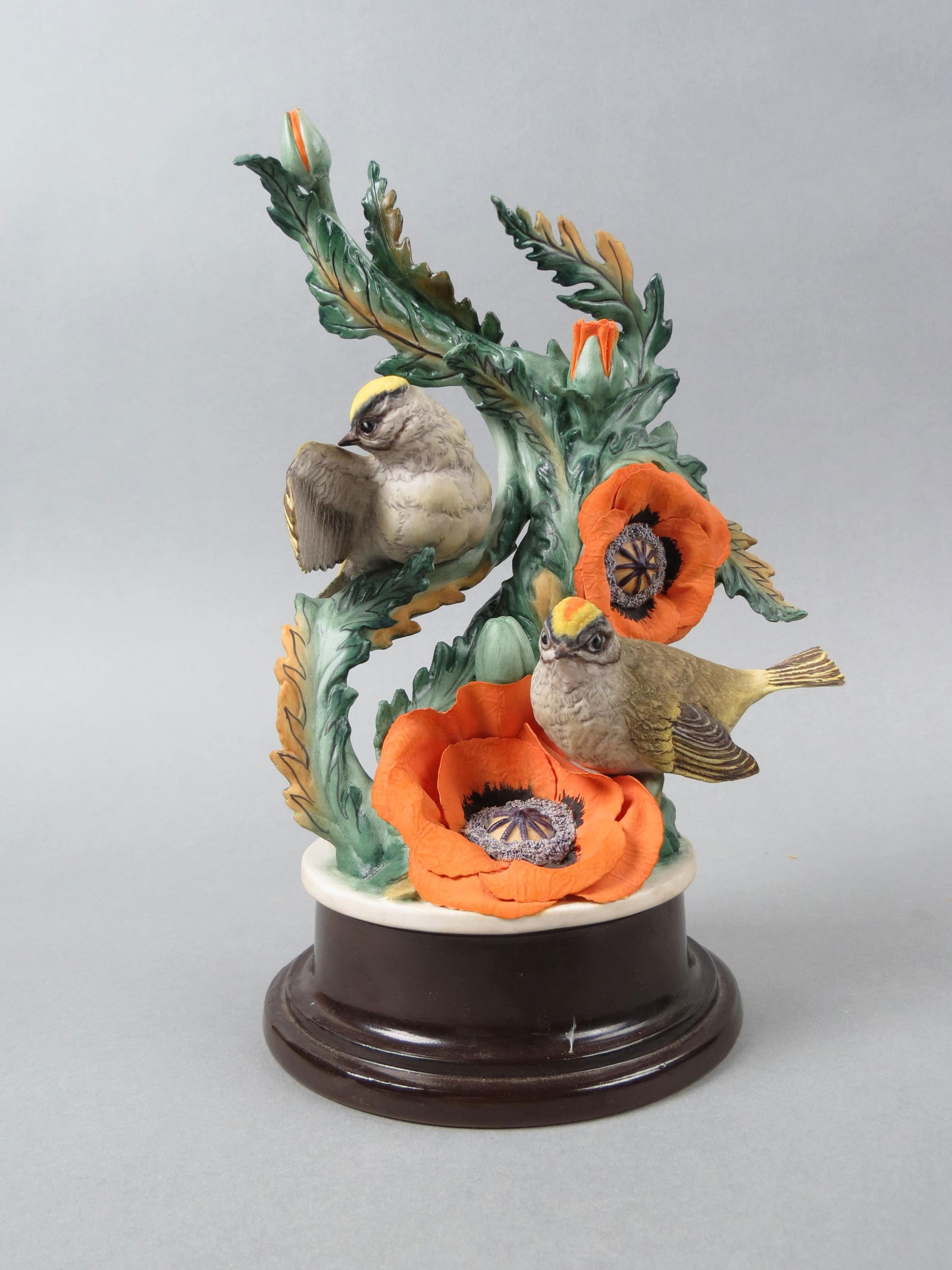 Boehm Porcelain Figurine "Golden Crowned Kinglets" #419, limited edition, 11" tall, 7 1/2" wide. (1 of 7)