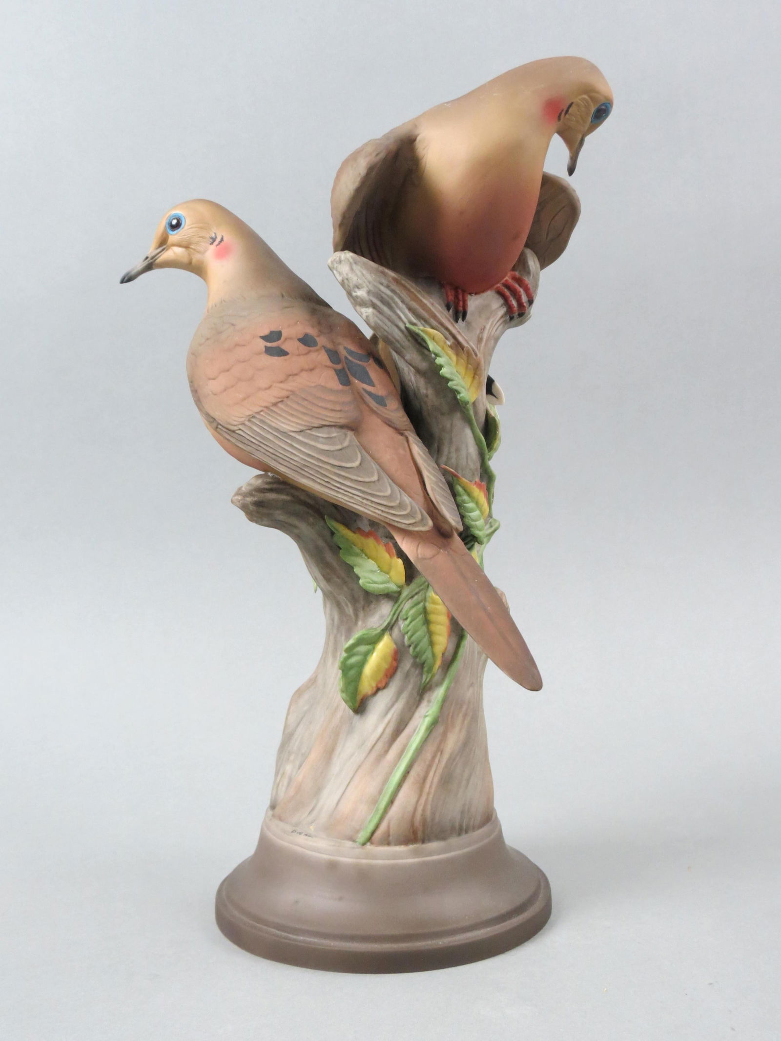 Boehm Porcelain Figurine "Morning Doves", #443-H, limited edition, 14" tall.: Boehm Porcelain Figurine "Morning Doves", #443-H, limited edition, 14" tall......Founded as E.M. Boehm Studios by Edward Marshall Boehm (1913â€“1969) in 1950, the company is best known for its po