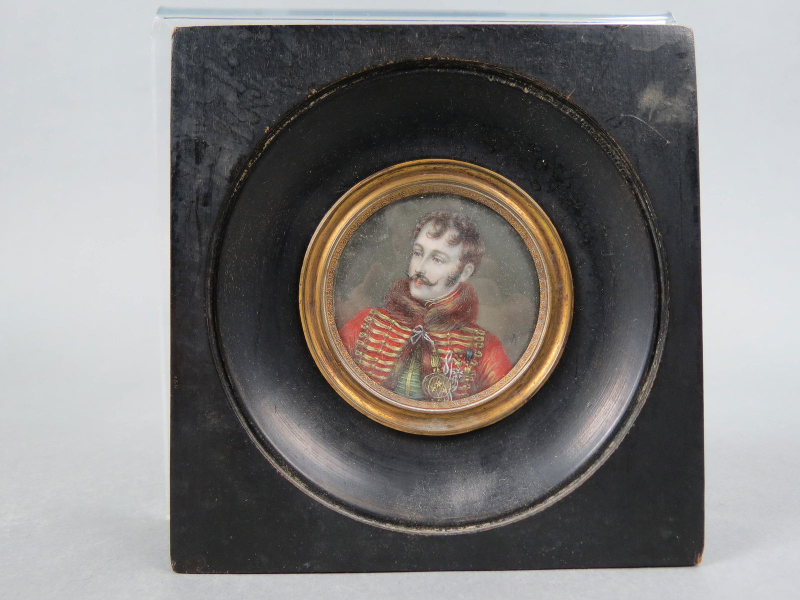 Miniature Portrait Painting Napoleonic General Antoine Charles Louis de LaSalle, wearing medals, (1 of 2)