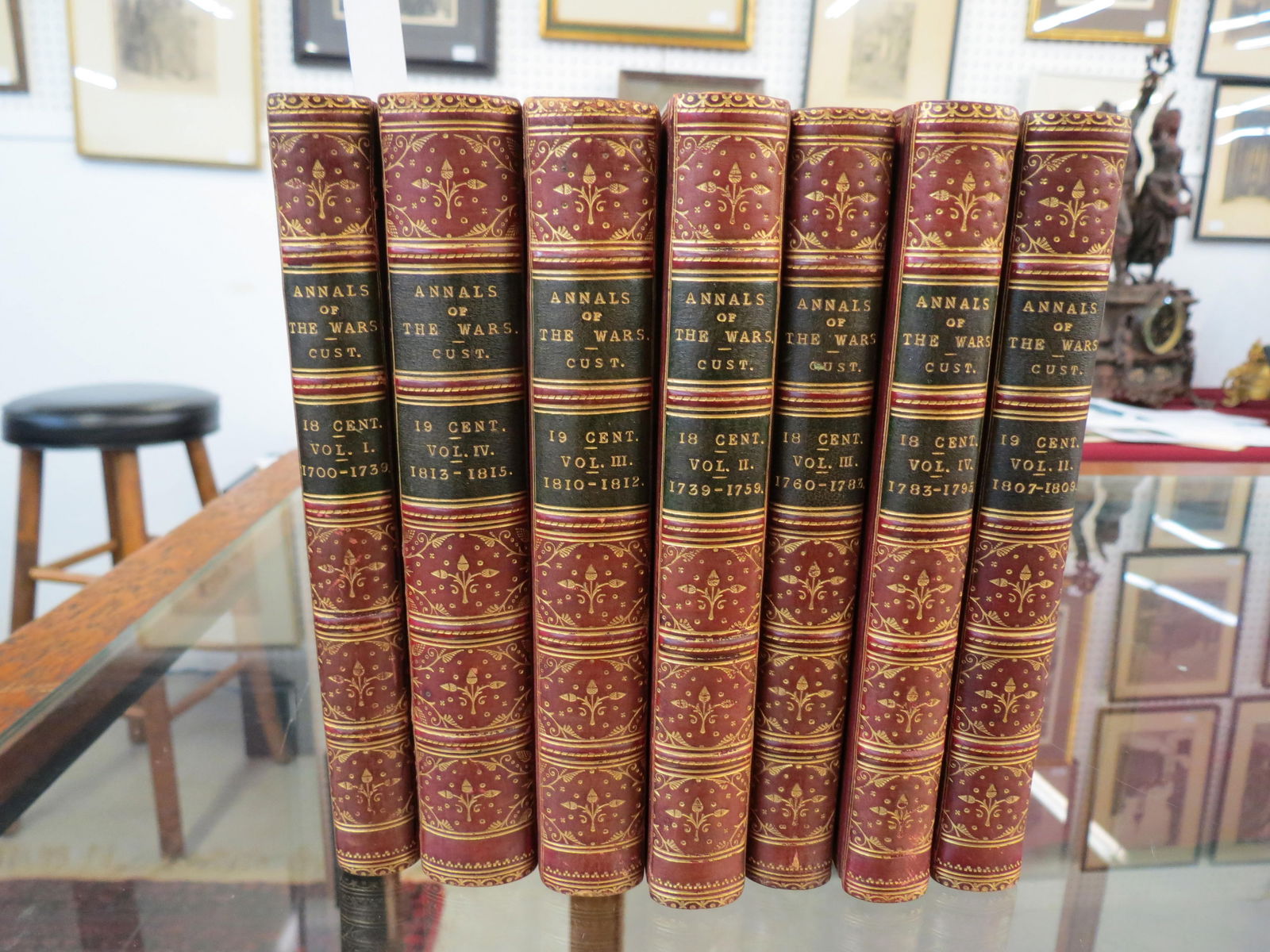 7 Volumes "Annals of the War, of the 18th Century" published in 1861, 4 1/2" X 6 3/4". (1 of 6)