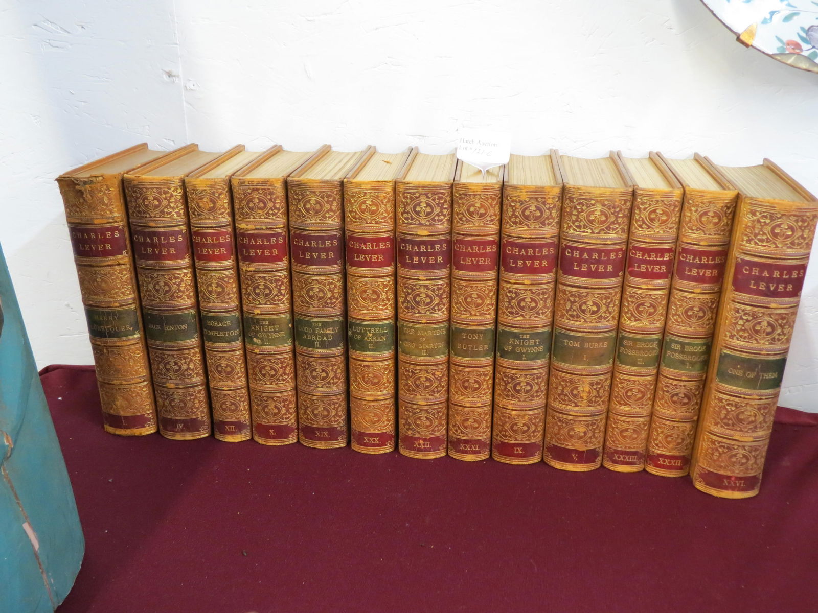13 Volumes "Novels of Charles Lever", #30 of 100 sets in limited edition, not complete,  8 1/2" X 6 (1 of 7)