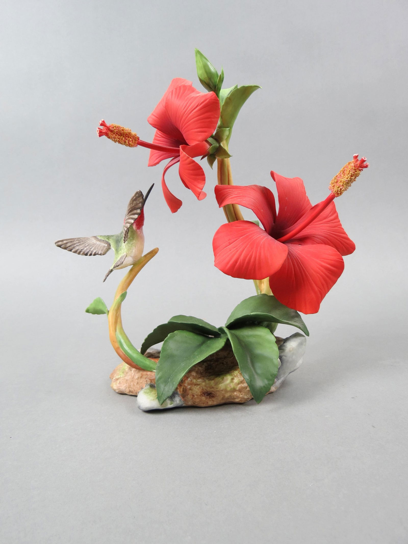 Boehm Porcelain Figurine "Anna's Hummingbird with Hibiscus" model #10048, #85 of a limited edition, (1 of 4)