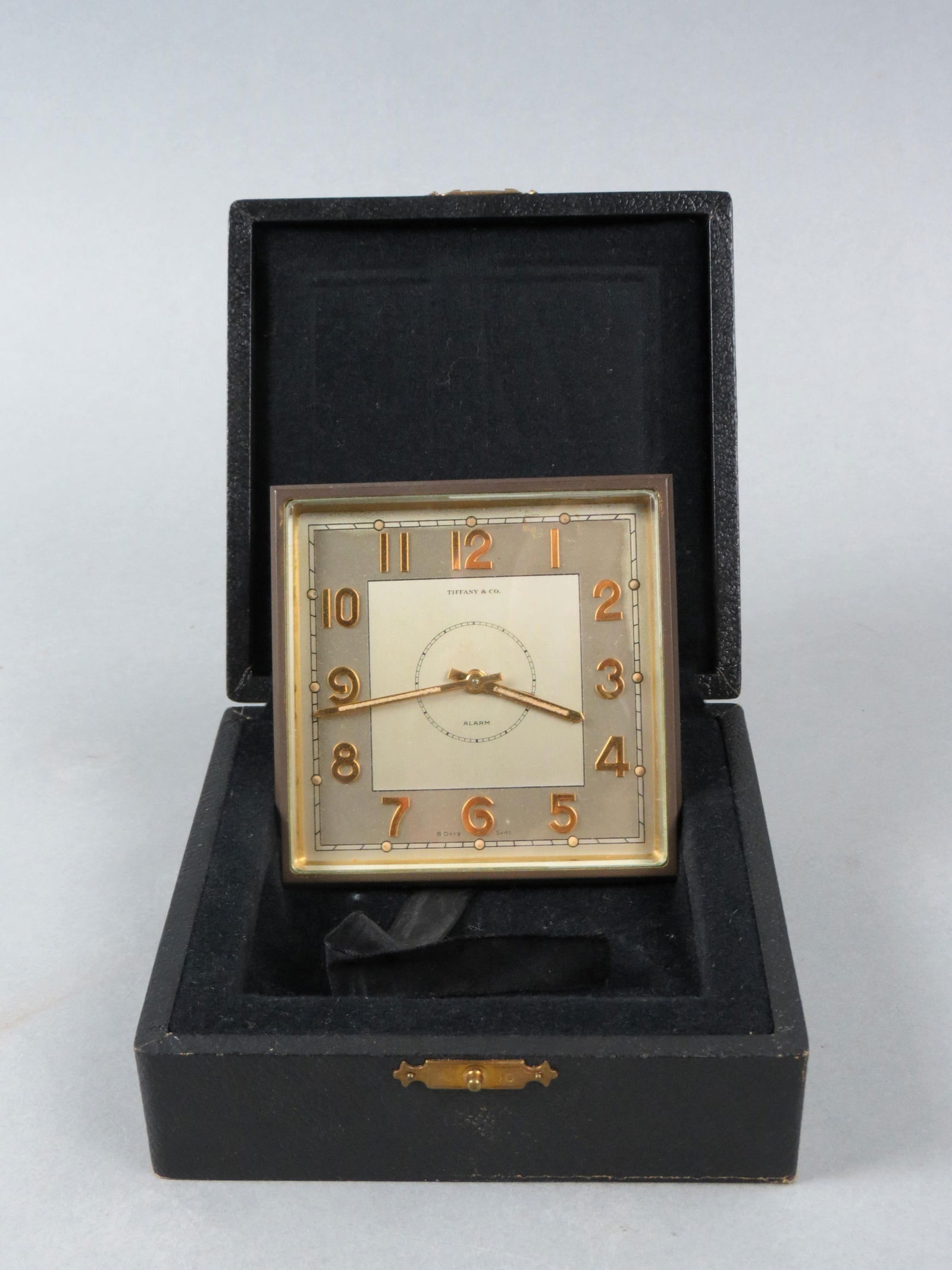 2 Tiffany Clocks, Art Deco Style Alarm Clock, 3 1/2" X 3 1/2" Clock In