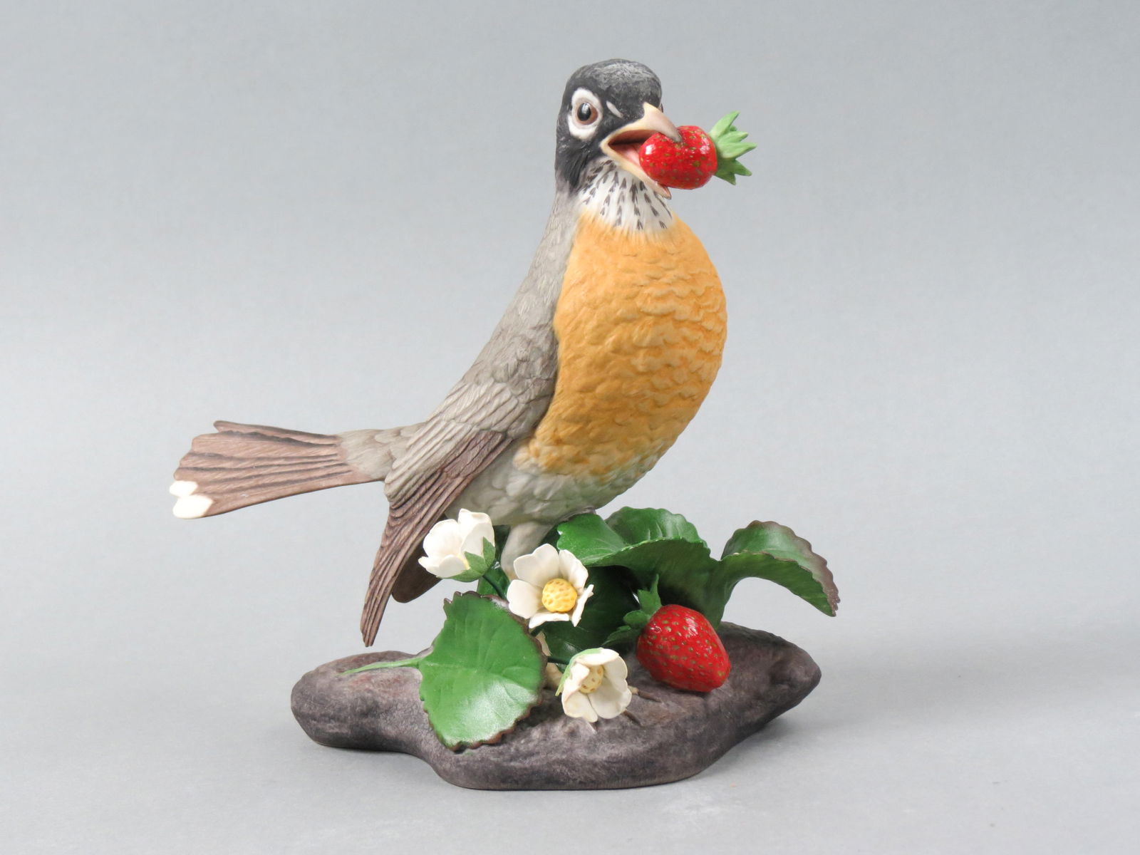 Boehm Porcelain Figurine "Robin", #40201, 8" tall, 8" wide. (1 of 5)