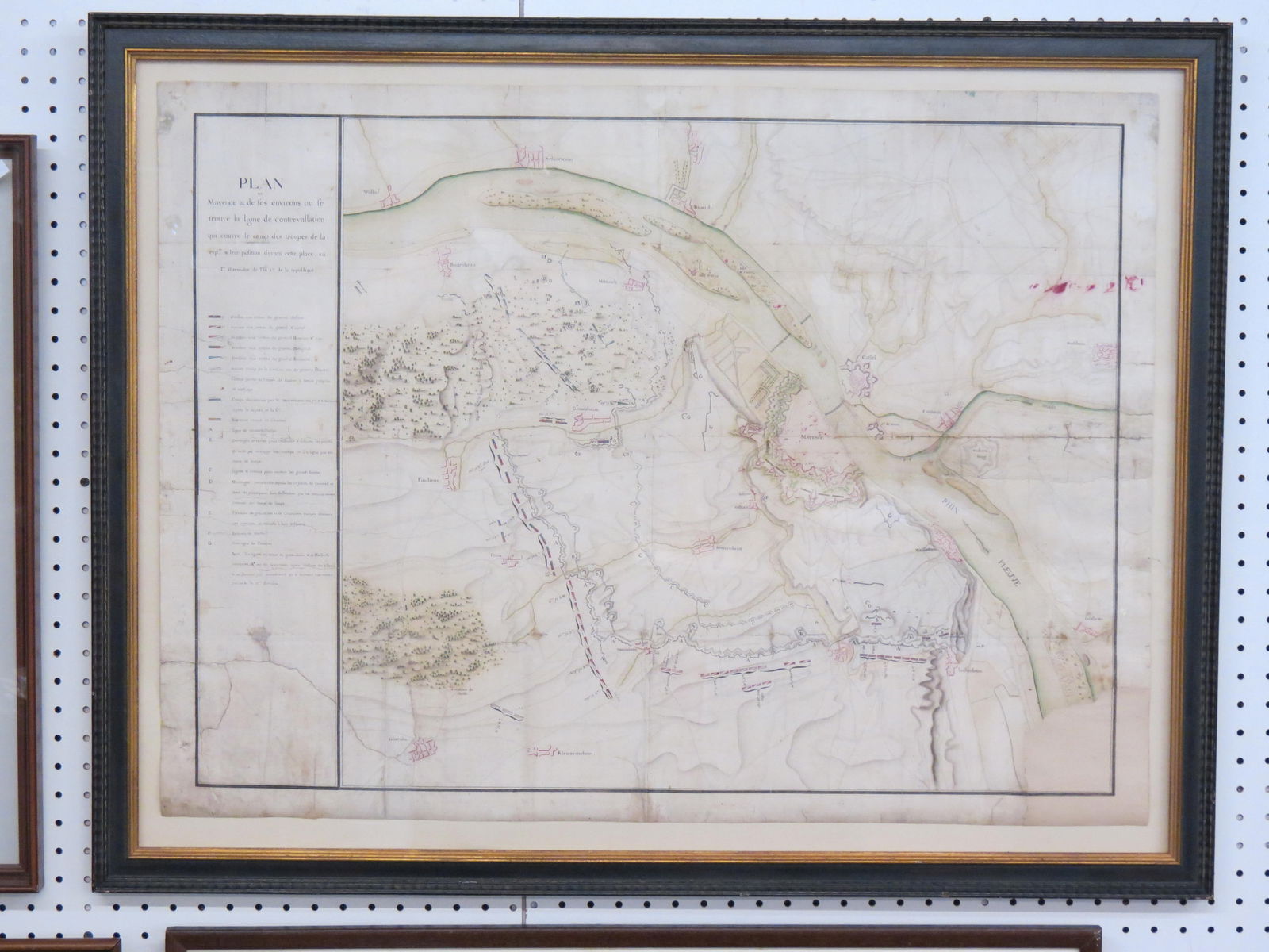Early Hand Colored Map French Region, approx. 26" X 33" (1 of 7)