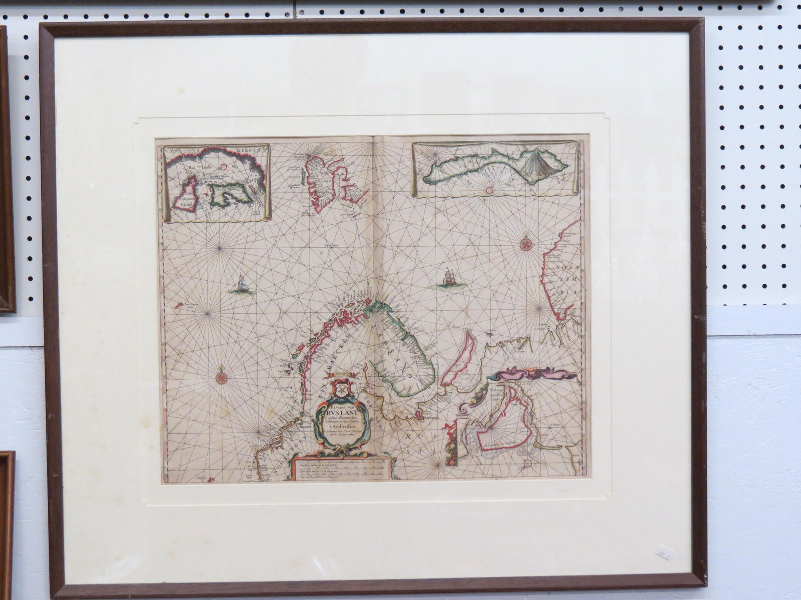 17th Century Hand Colored Map  or Chart, Pasaart Vande Zee Custen Van Finmancken, approx.  17" X (1 of 6)
