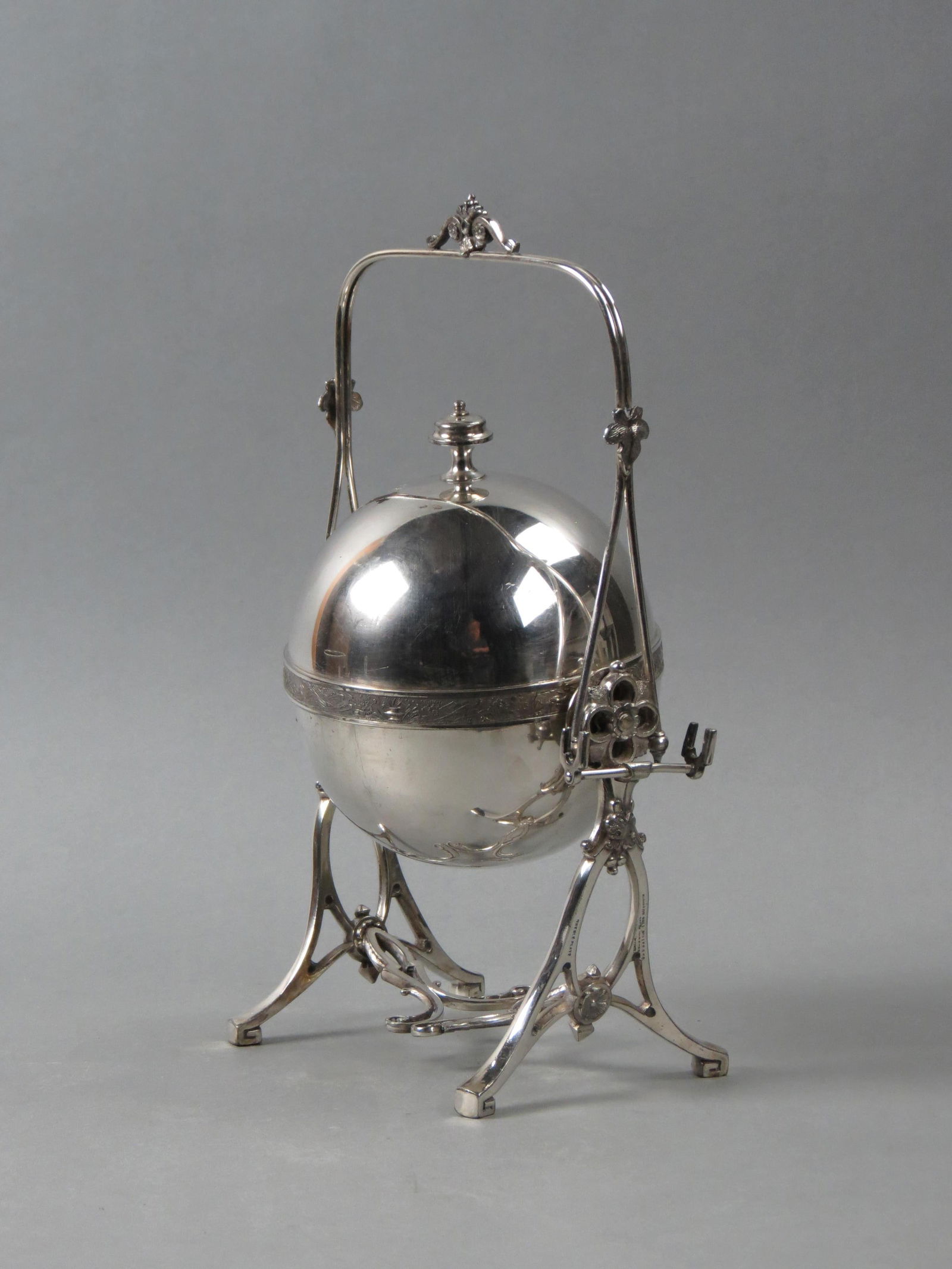 Victorian Silverplate Butter Dome, with ice compartment, basket style arch handle, 12  1/2", circa (1 of 4)