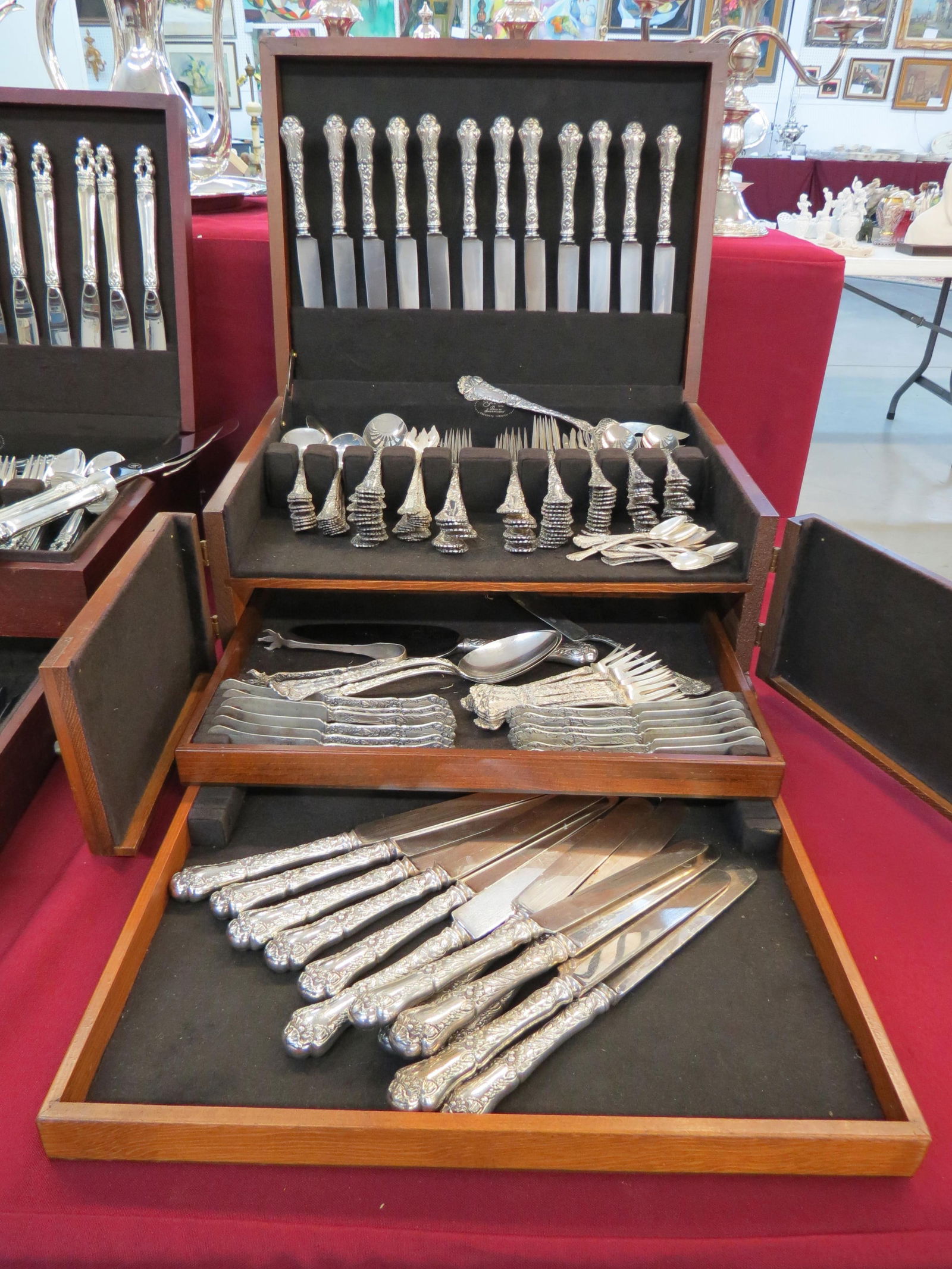 167 pc. Gorham Sterling "Poppy" Flatware Set, service for 12 in dinner and luncheon size with  lots (1 of 10)