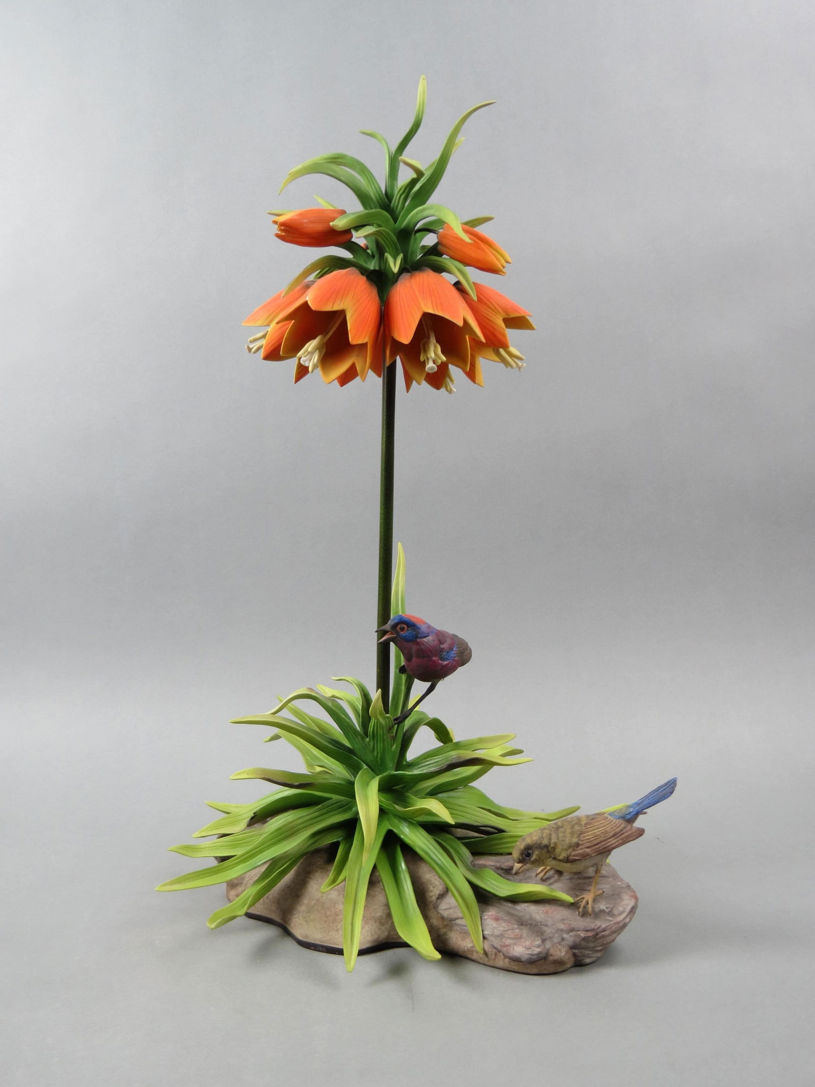 Boehm Porcelain Figurine "Varied Buntings" model #481, 23" tall. (1 of 10)