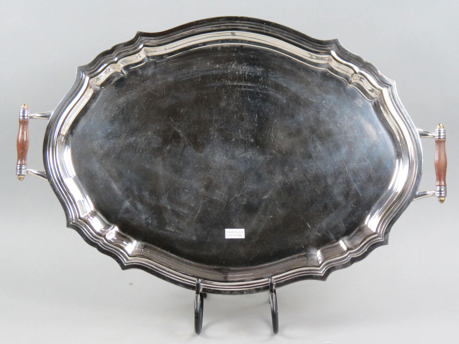 Reed & Barton Silverplate Tray "Windsor Castle", 18" X 25" plus handles. (1 of 3)