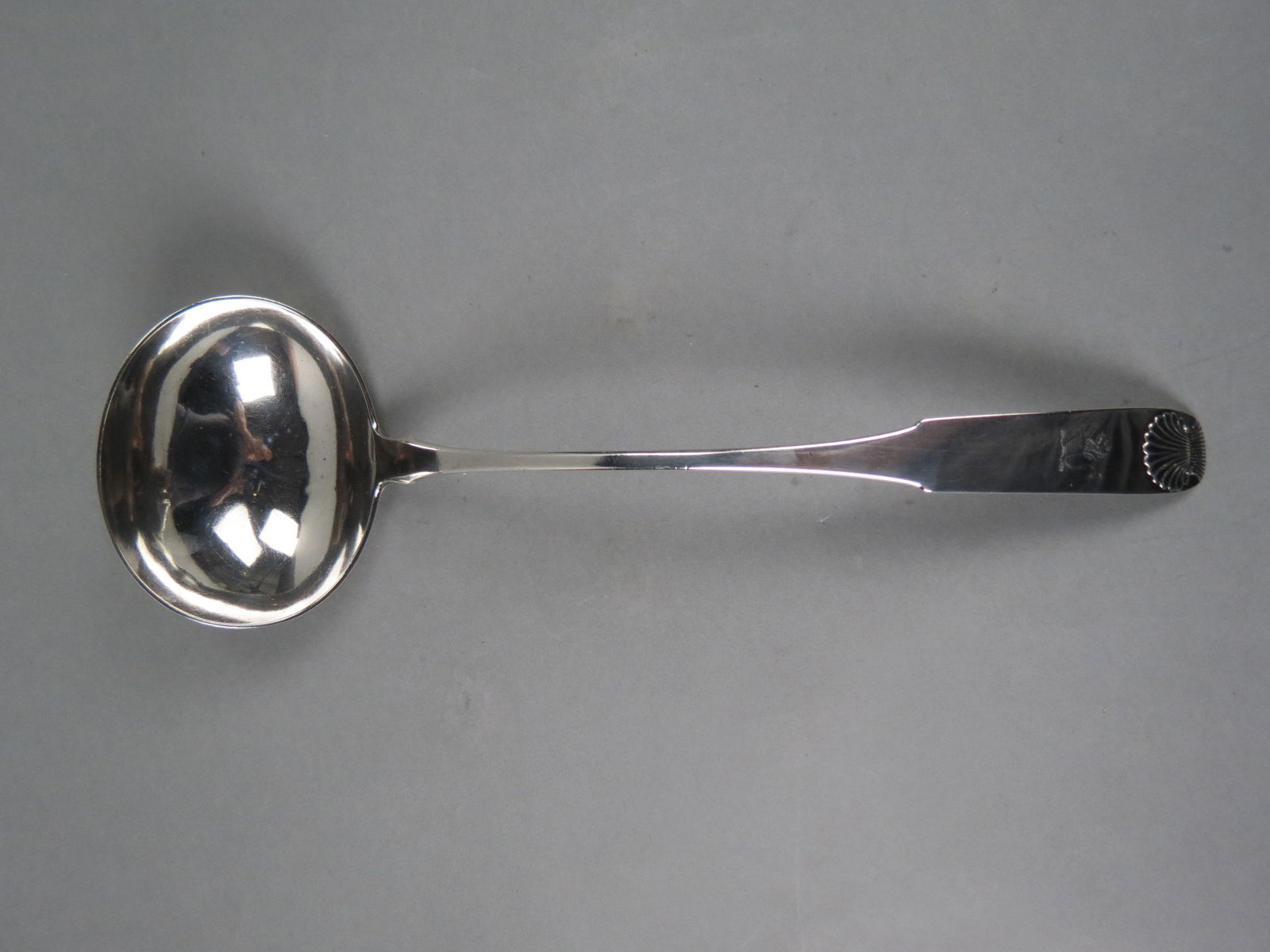 Early American Coin Silver Soup Ladle by Burnett, scarce Georgetown, DC maker, Charles Alexander (1 of 4)