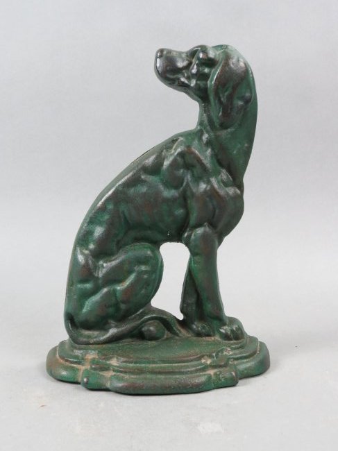 Cast Iron Figural Doorstop of a Hound, (1 of 4)