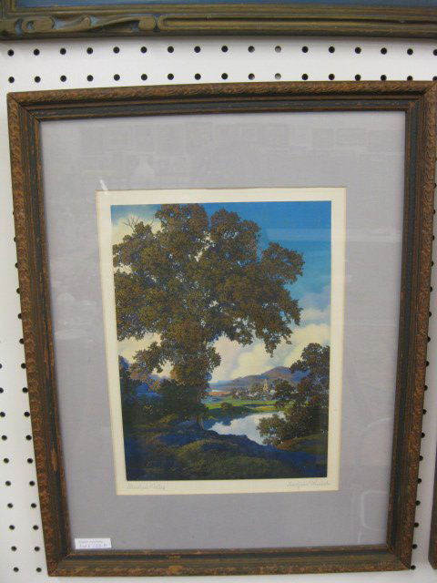 Maxfield Parrish Print "Peaceful Valley",: image area 8" x 10 1/4".