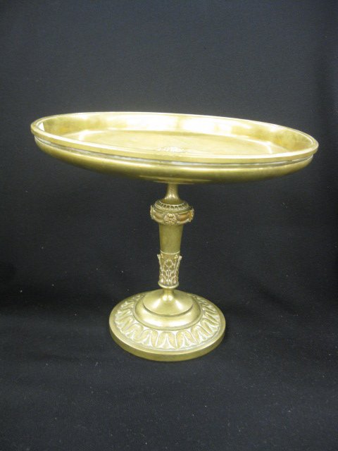 Victorian French Bronze Tazza, medallion in center: medallion in center, 10" diameter, 8 1/2" tall.