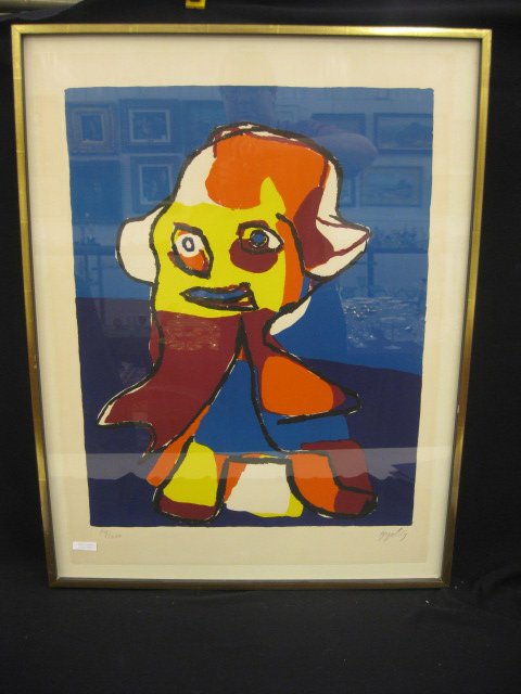 Karel Appel, Lithograph, Little Boy pencil signed: pencil signed & numbered 69 fo 200, image area 26" x 20"...Karel Appel, Dutch (1921- 2006) Christiaan Karel Appel, as has his full name was, was born in his parents' house at 7 Dapperstraat, Amsterdam