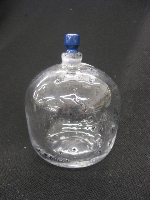 Orrefors Art Glass Perfume Bottle, Exposition pc.: with special Exposition mark & artist signature, 4" tall, excellent.