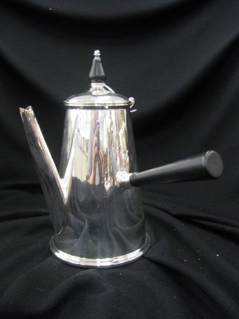 Silverplate Coffeepot, ebony handle & finial,: ebony handle & finial, excellent.