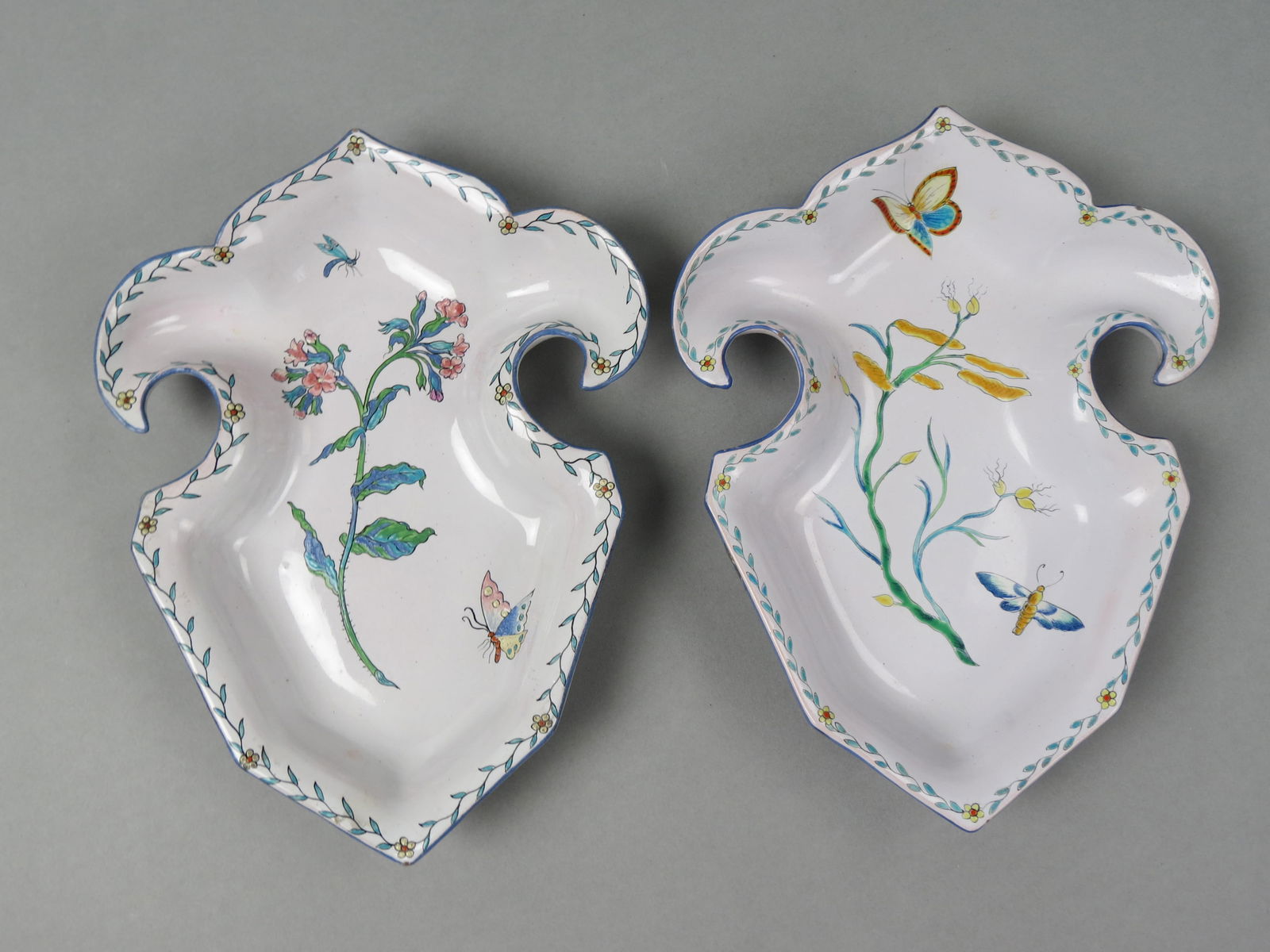 Pair of Emile Galle Faience Pottery Figural Bowls (1 of 6)