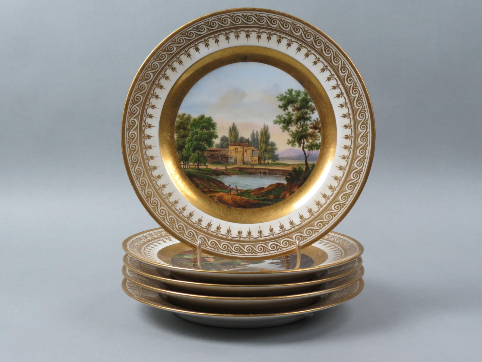 5 Hand Painted Cabinet Plates with Castles (1 of 7)