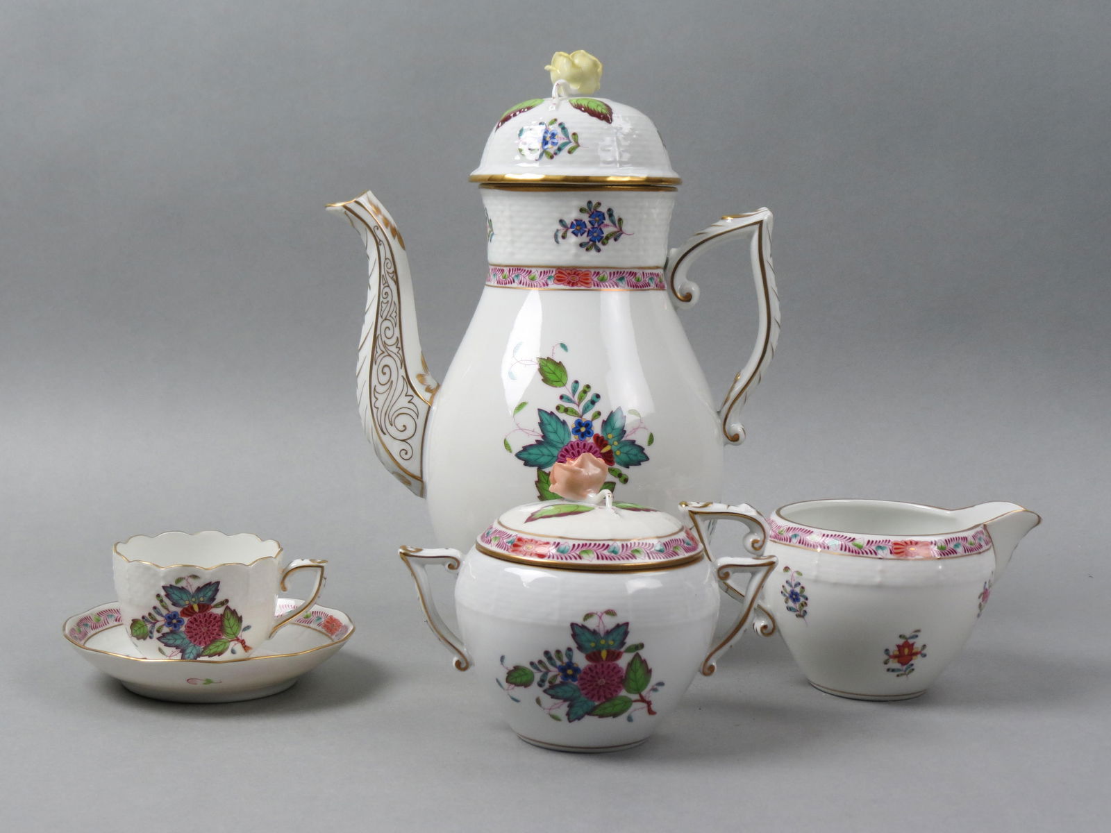 15 pc. Herend Porcelain "Chinois" Coffee Set, (1 of 7)