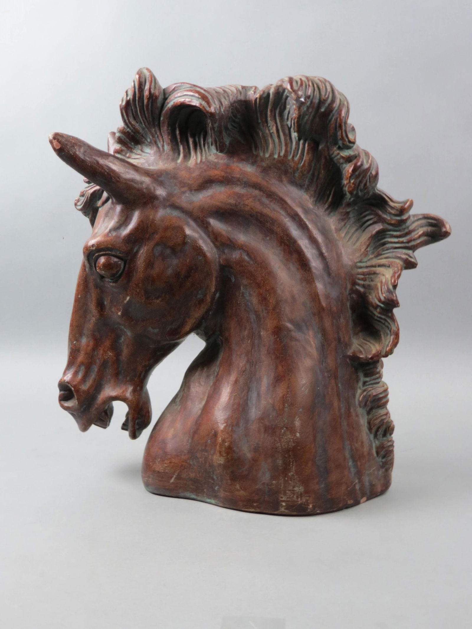 Large Terracotta Horsehead Sculpture, (1 of 4)