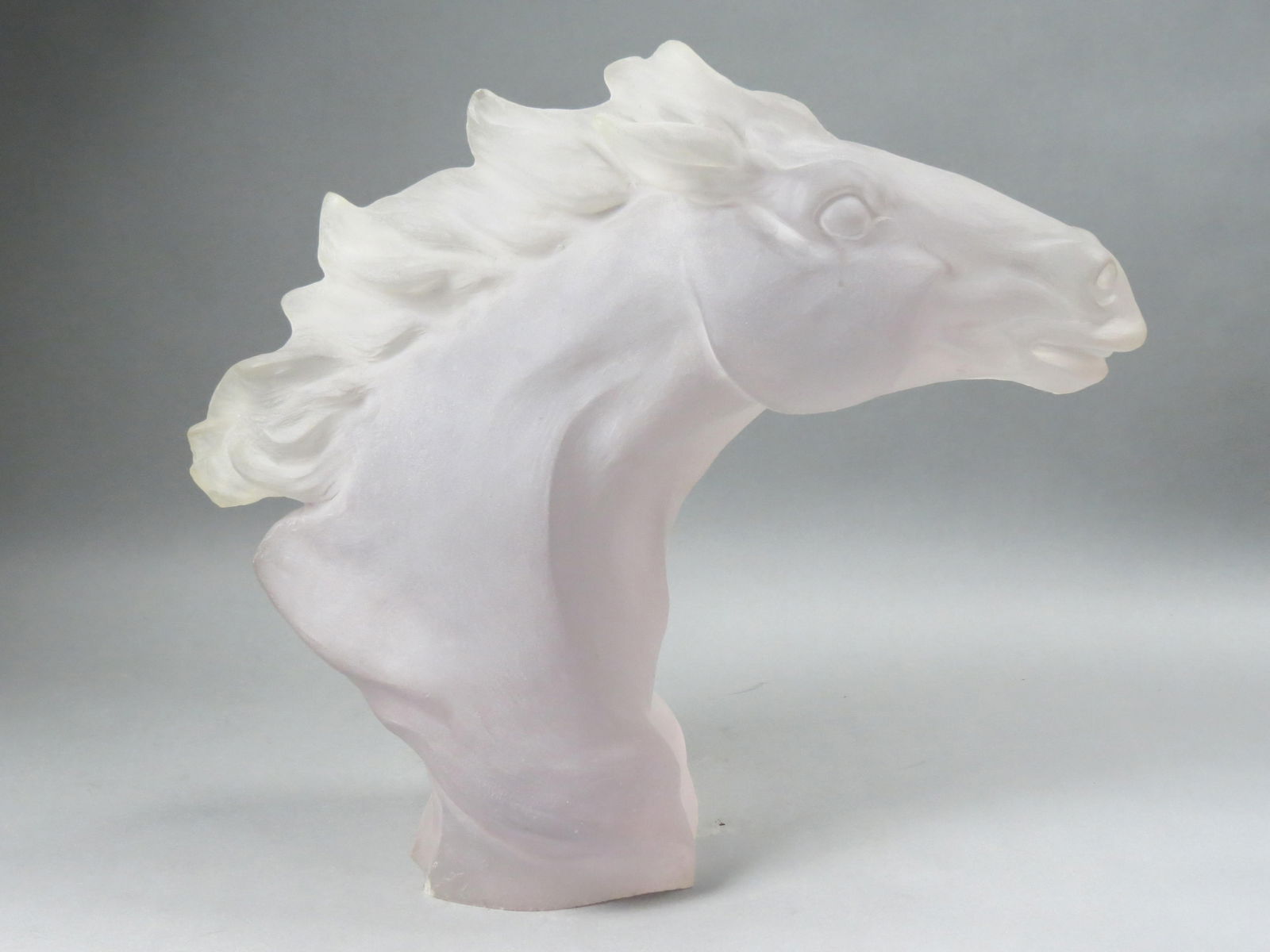 Large Horse Head Sculpture in light Amethyst, (1 of 4)