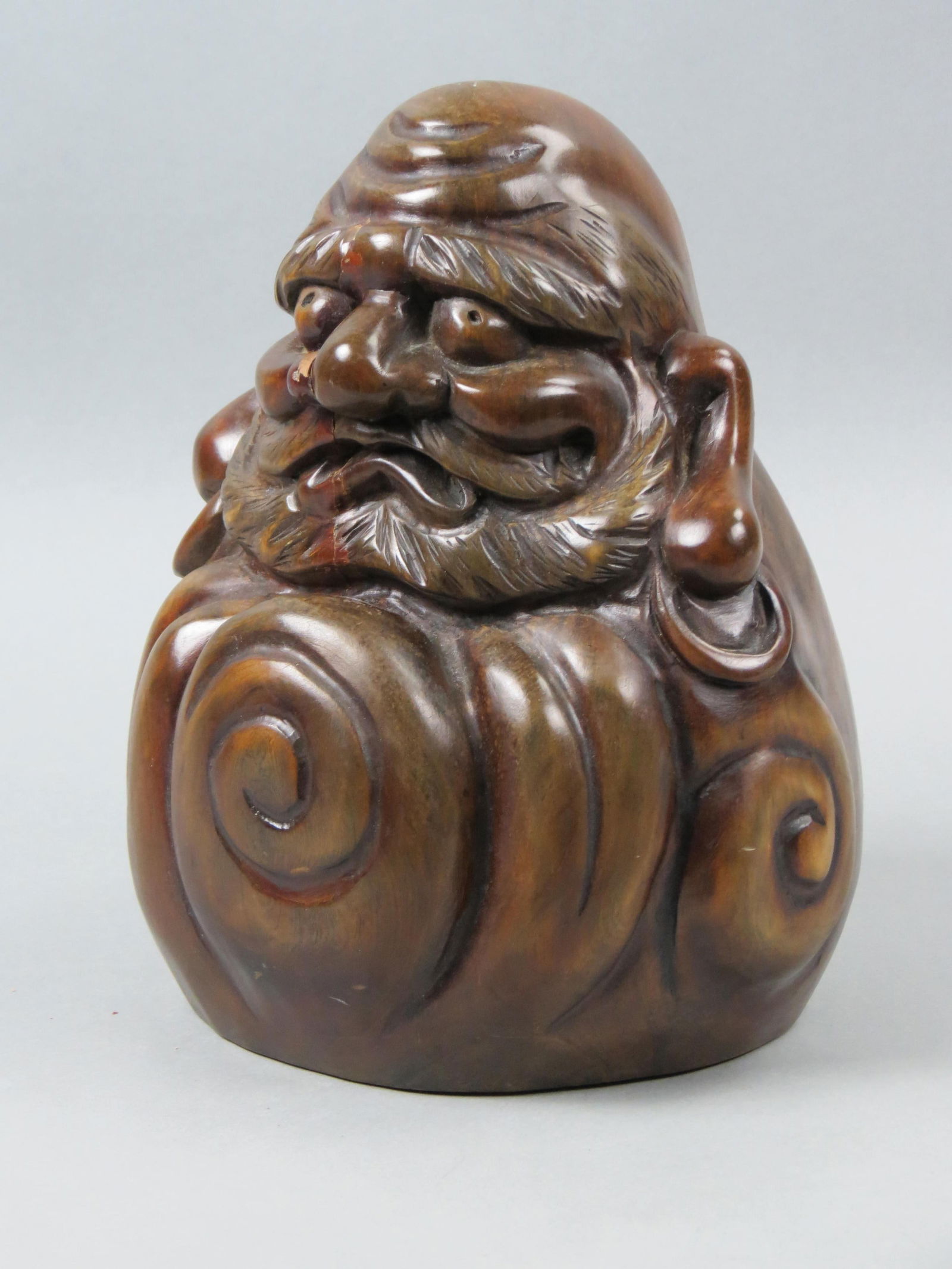 Asian Carved Wooden Statue of a Man, (1 of 5)