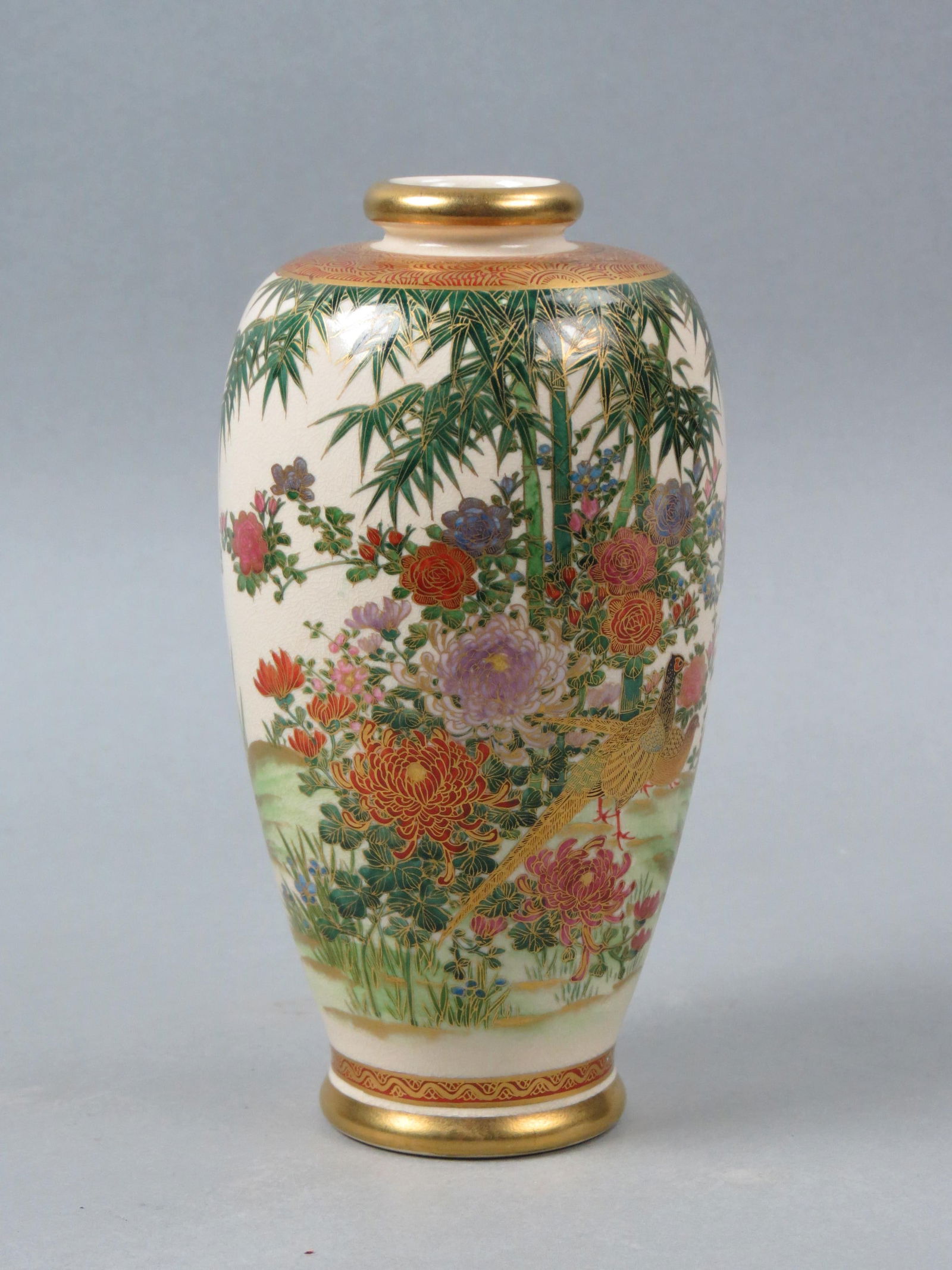 Japanese Satsuma Pottery Vase, (1 of 5)