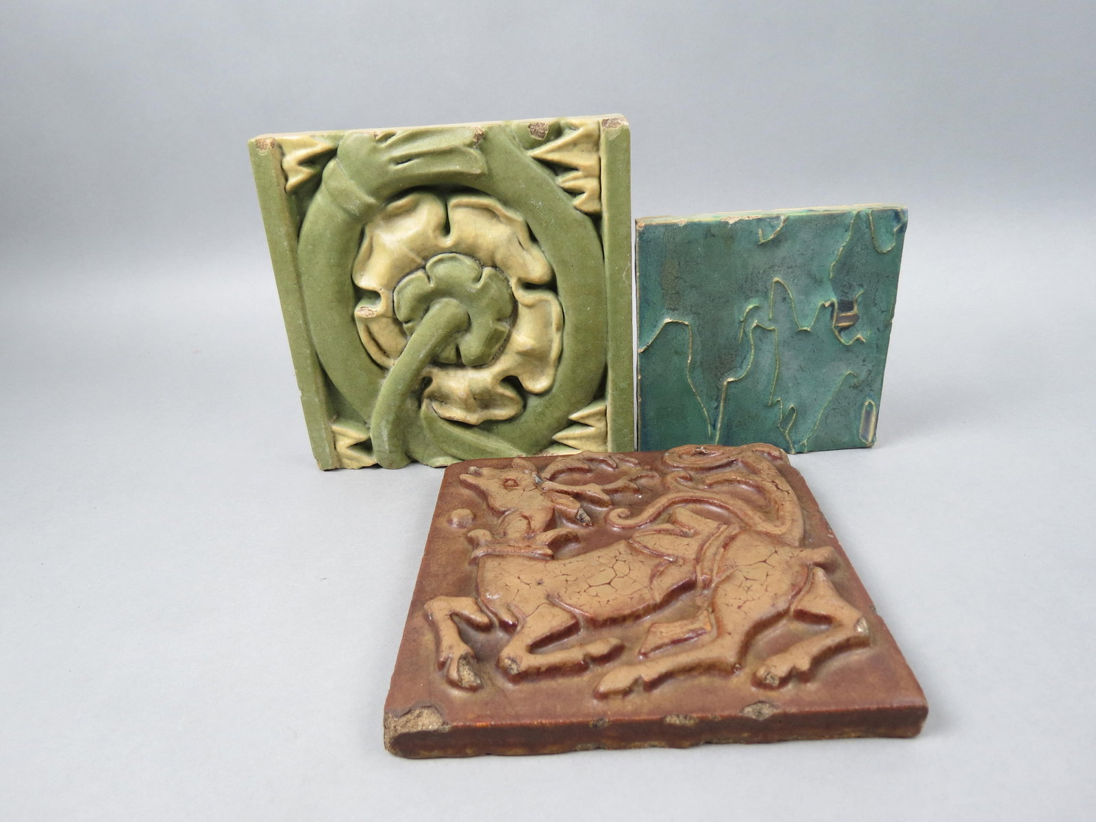 3 Rookwood Pottery Faience Tiles, (1 of 9)