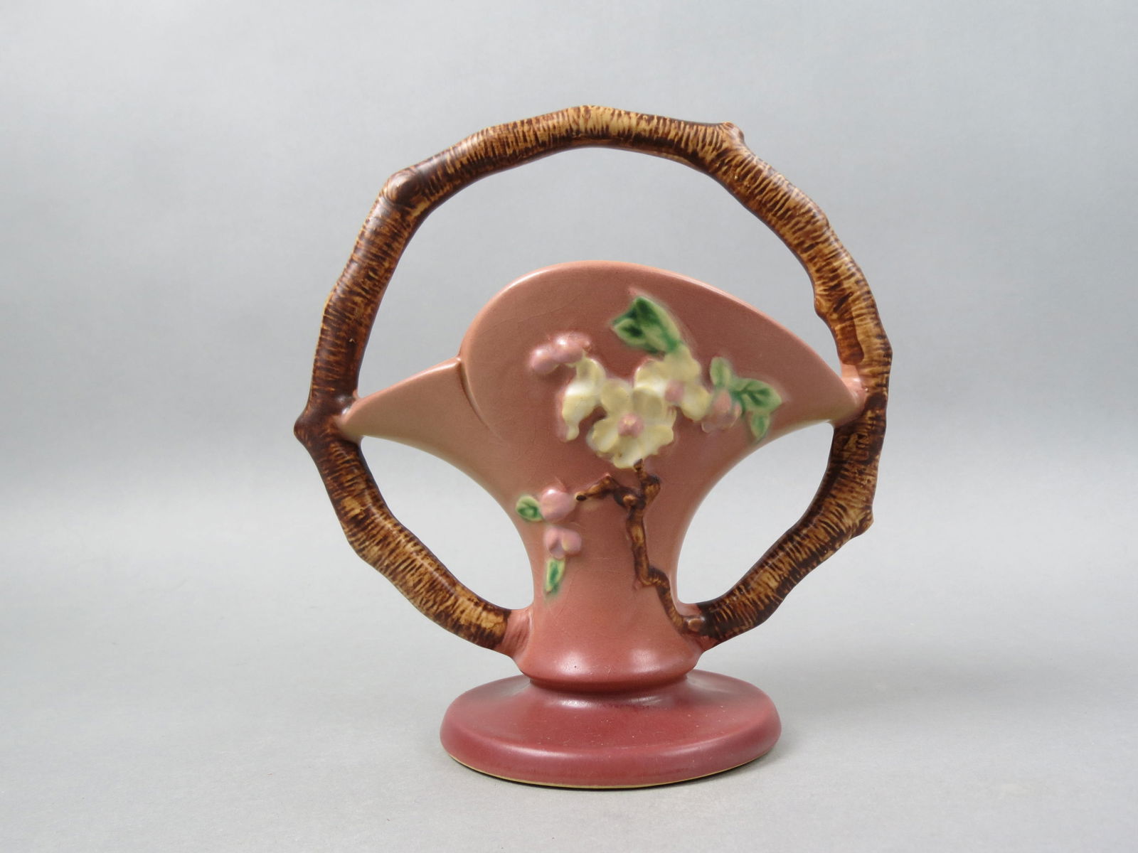 Roseville Pottery "Apple Blossom" Basket, (1 of 6)