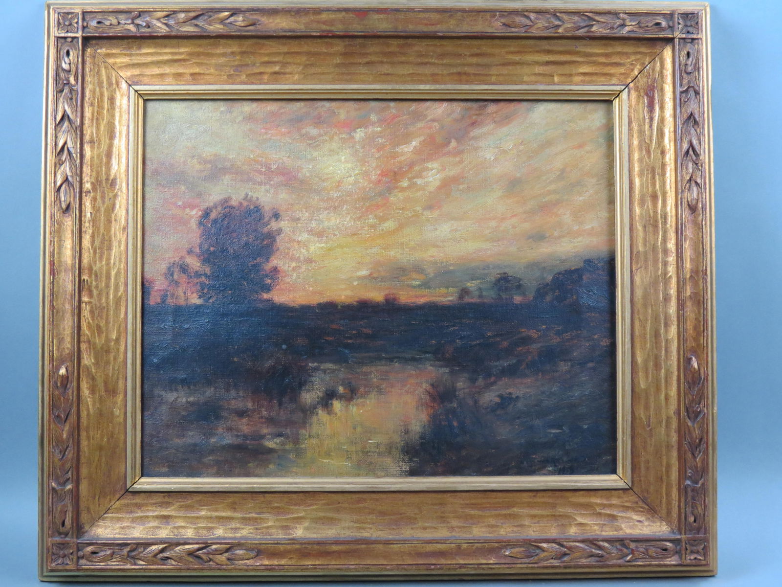 Edward B. Gay, oil, Sunset landscape, (1 of 5)