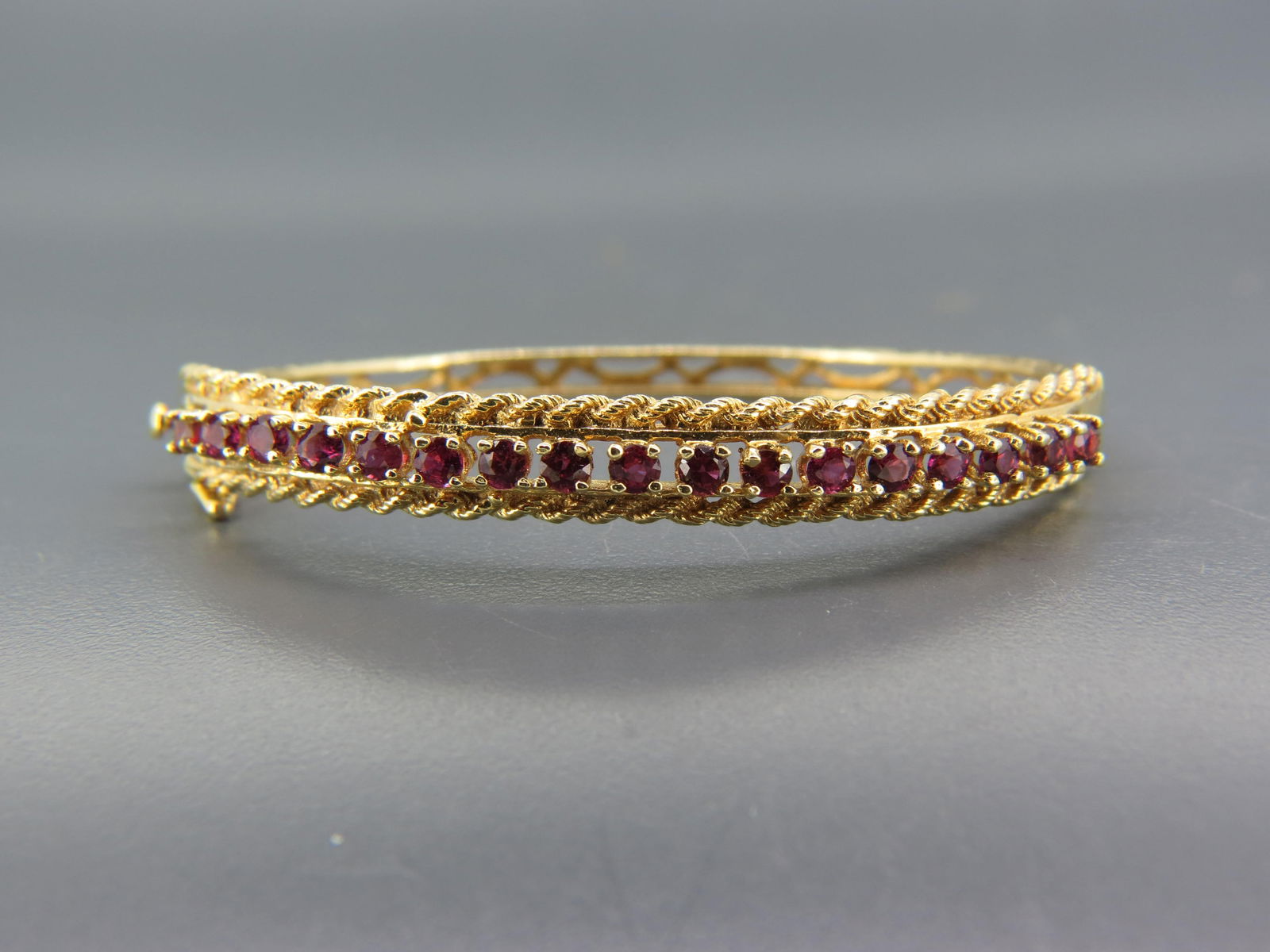 Ruby 14K Gold Bangle Bracelet, (1 of 6)
