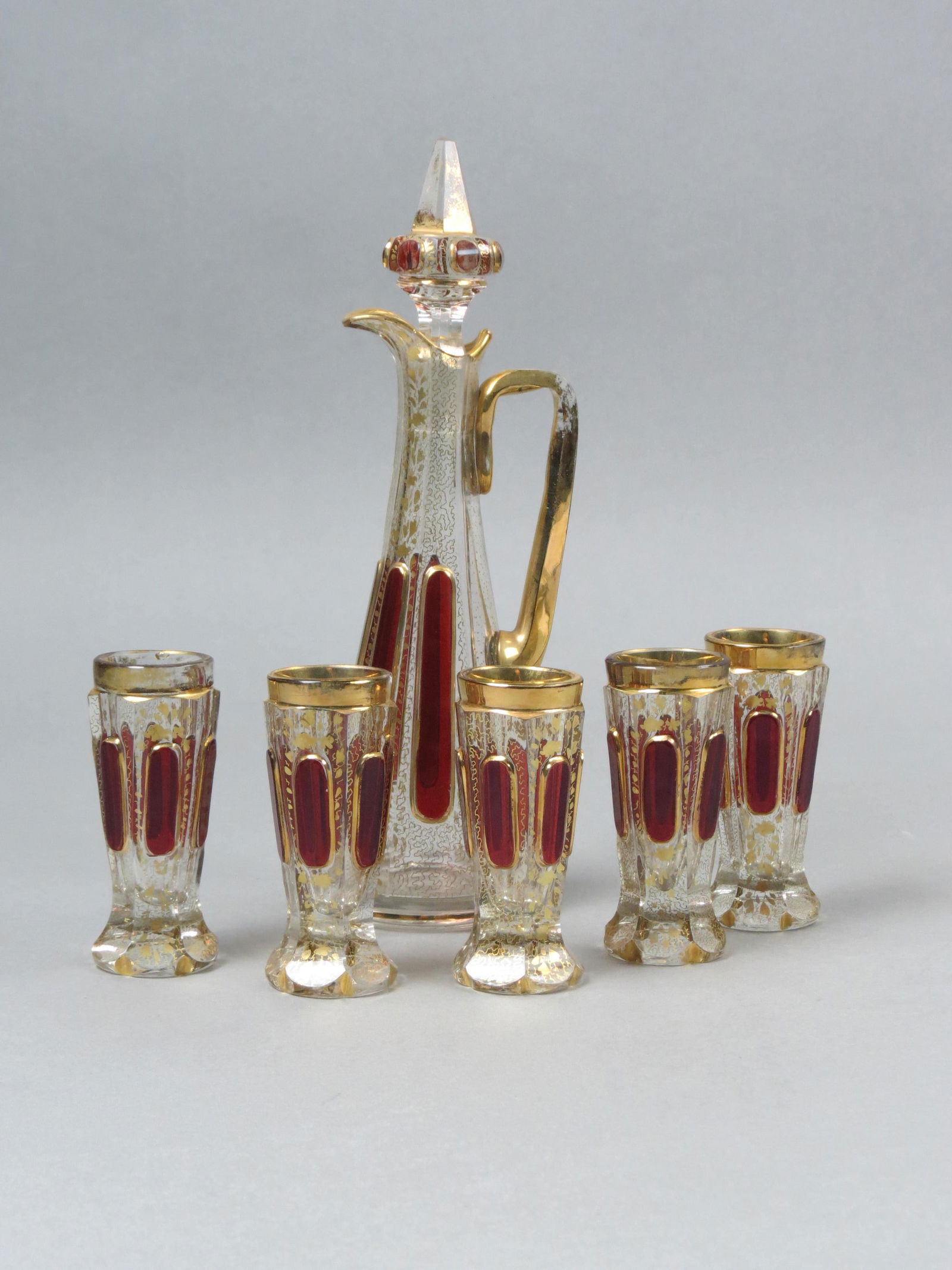 6 pc. Moser Art Glass Liquer Set, (1 of 5)