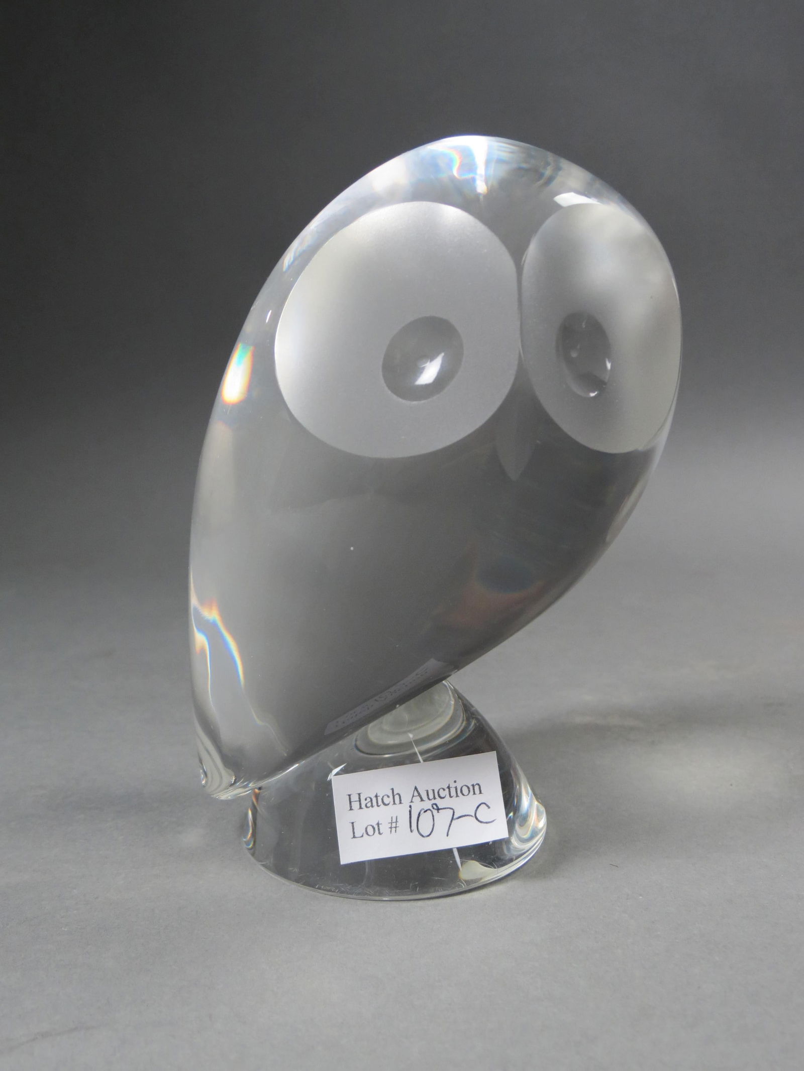 Steuben Crystal Figurine of an Owl, (1 of 2)