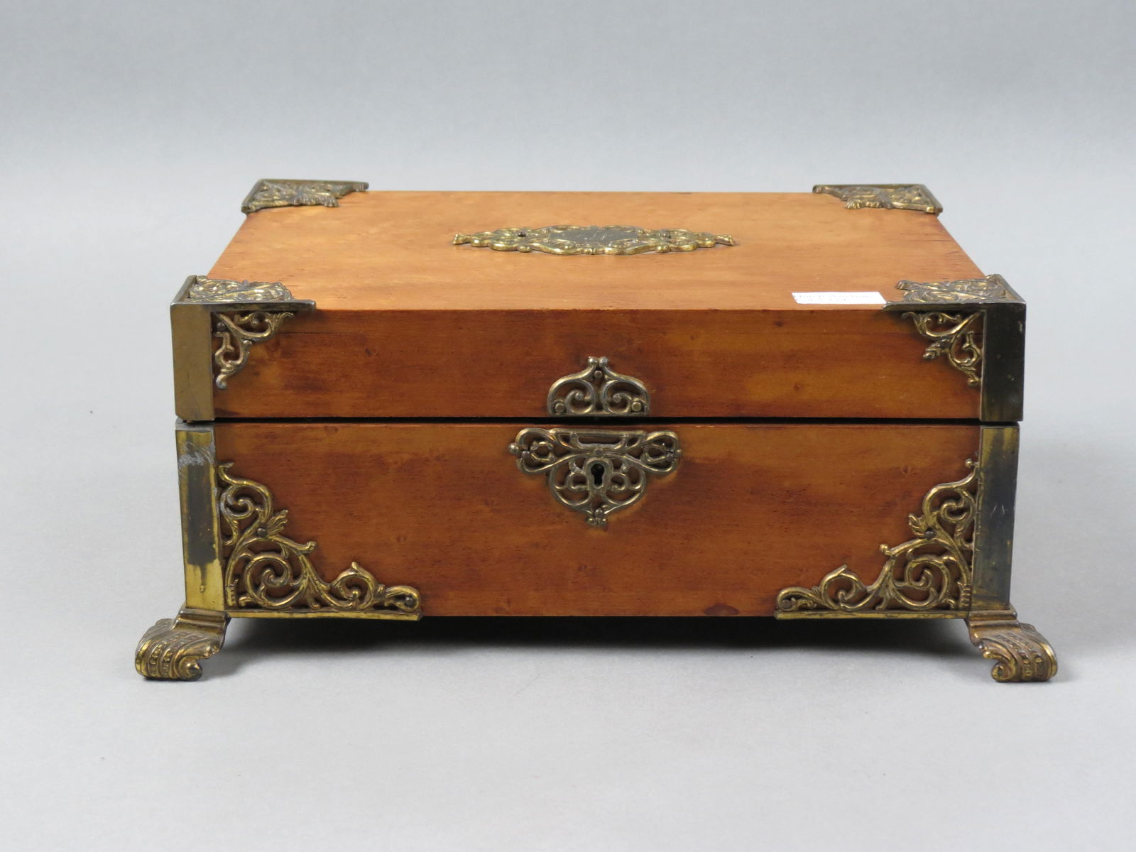 19th Century Birdseye Maple & Bronzed Jewelry Box (1 of 5)
