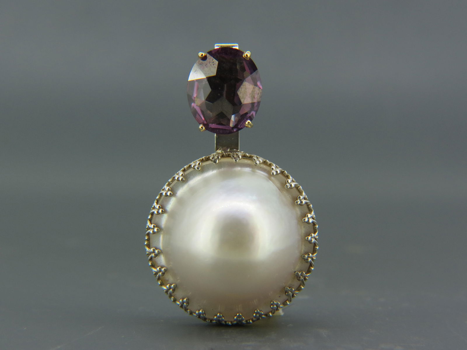 14K Gold, Mabe Pearl & Alexandrite Pendant, (1 of 3)