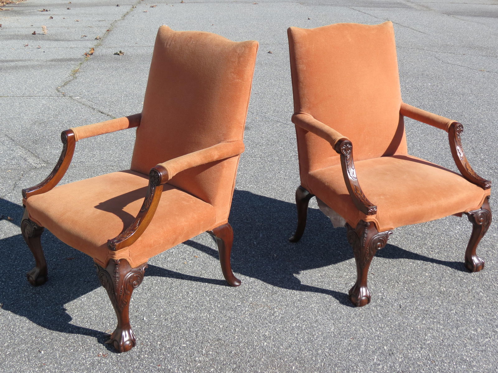 Important Pair of George II Dublin Chippendale Library Arm Chairs (1 of 4)
