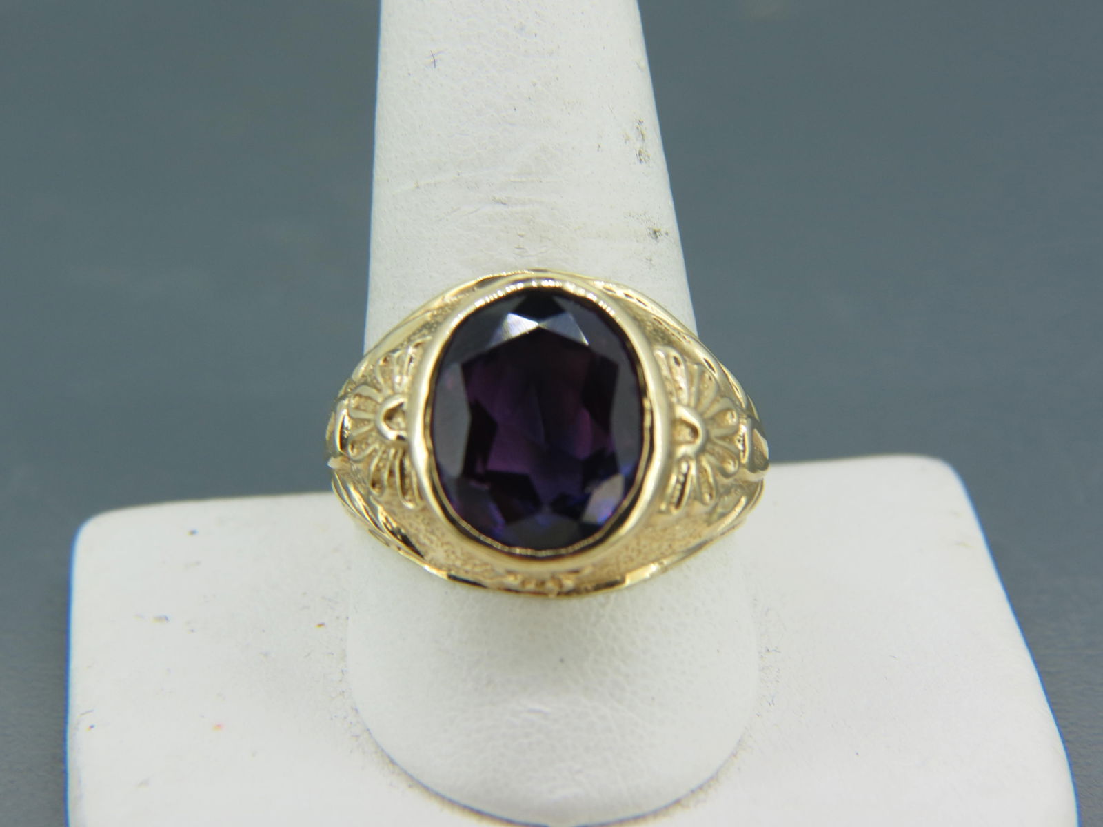 Men's Amethyst 14K Gold Ring, (1 of 5)